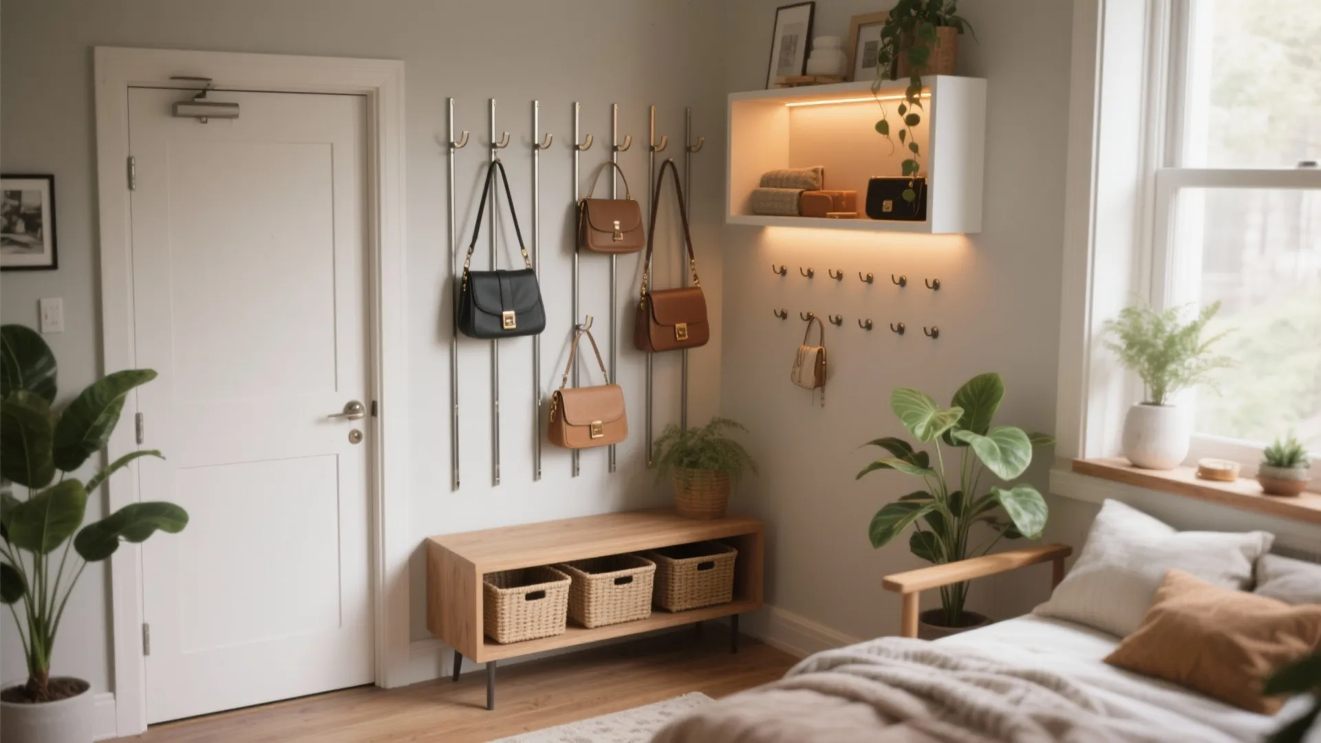 Purse Storage Ideas: 5 Small-Space Solutions: Five practical and stylish purse storage ideas I use for tiny homes and apartments