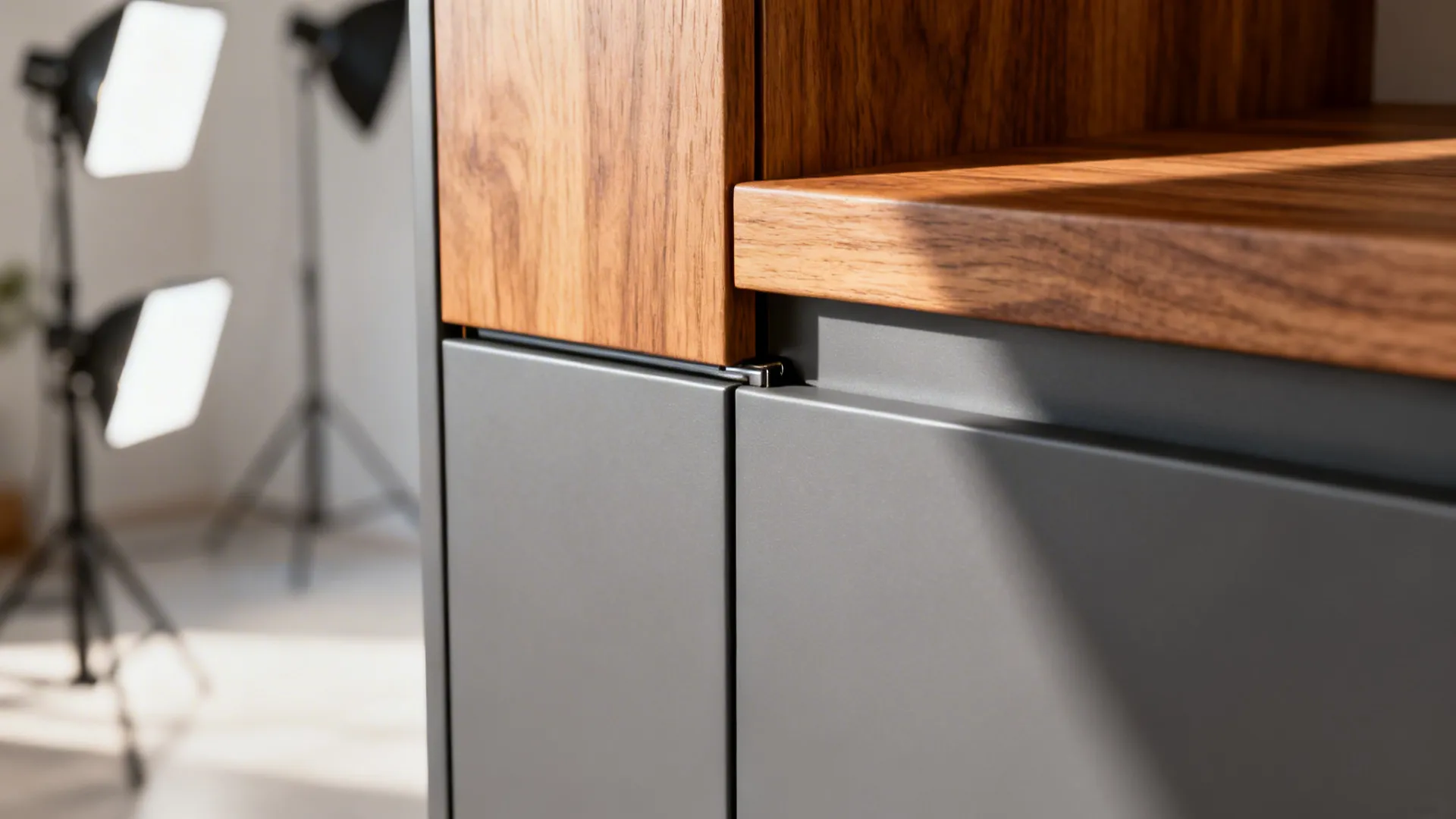 Minimalist One-Wall Storage with Hidden Lines