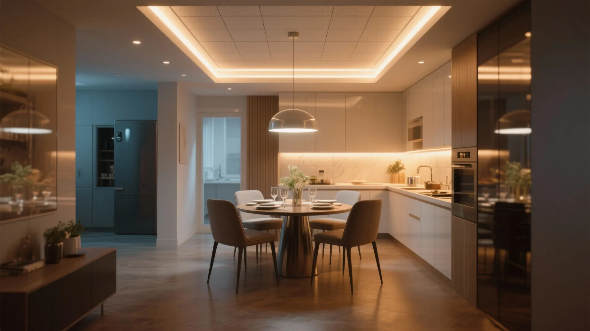 PVC Ceiling Design with LED Strips