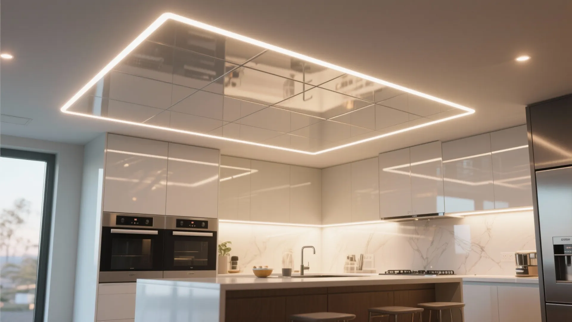 PVC Ceiling Designs with LED Accents