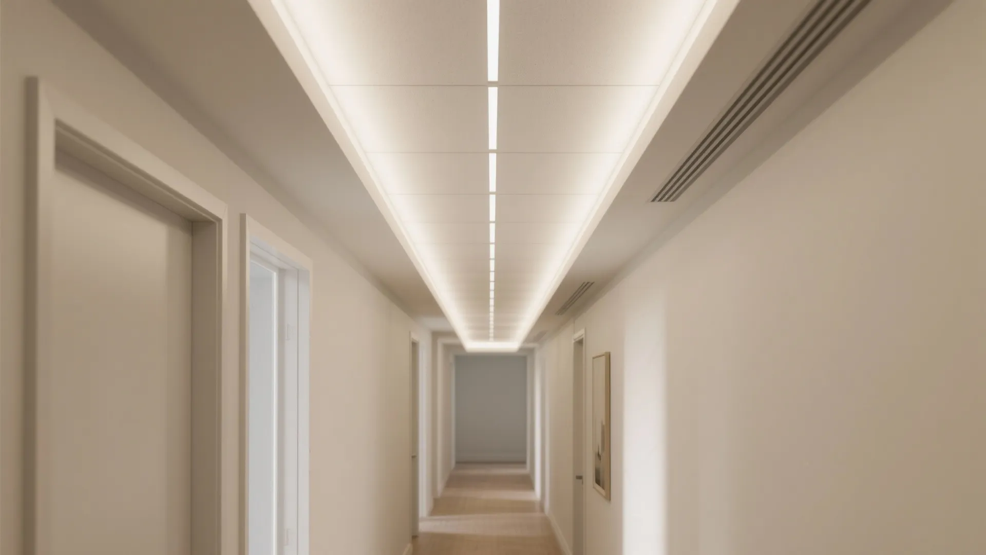 PVC ceiling panels with integrated LED channels