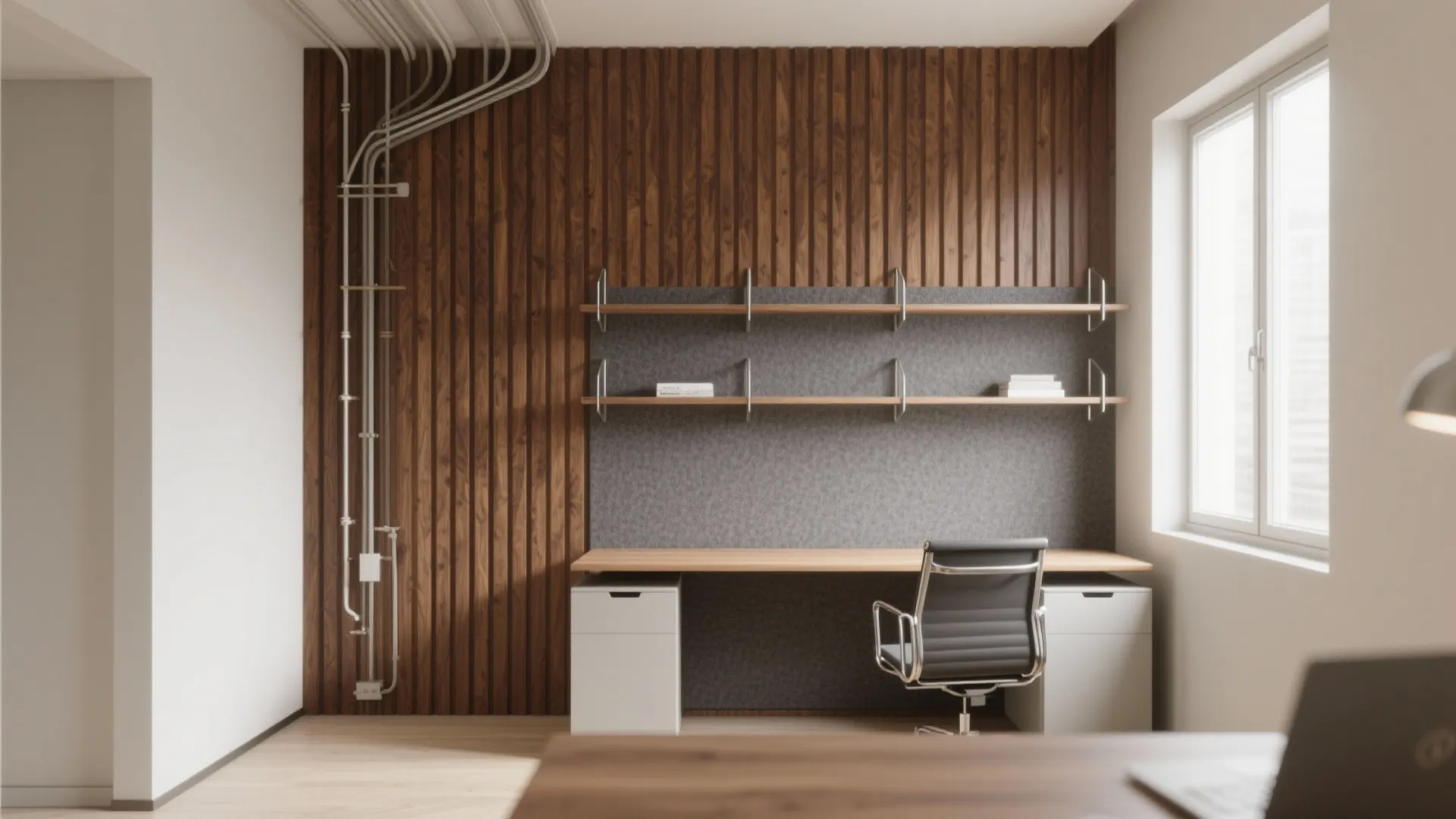 PVC slat walls with acoustic backing