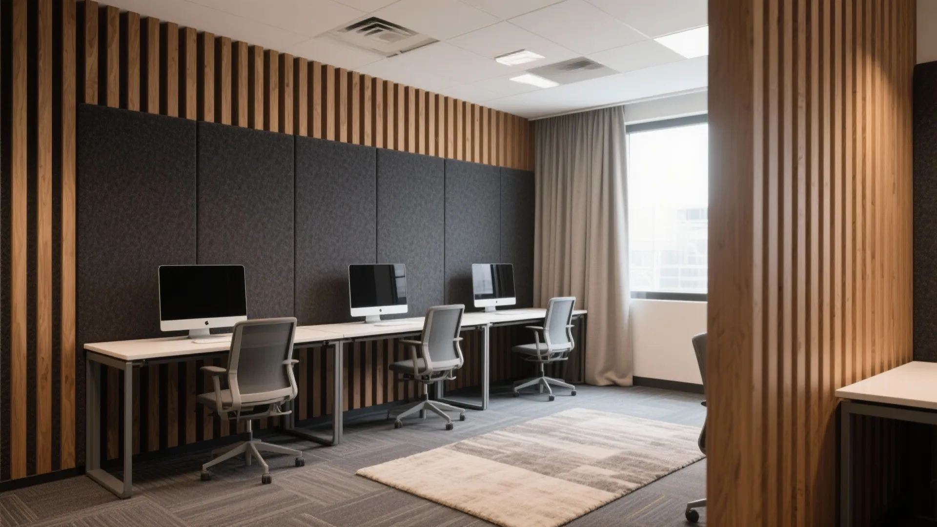 Acoustic PVC Slat Walls for Focus Zones