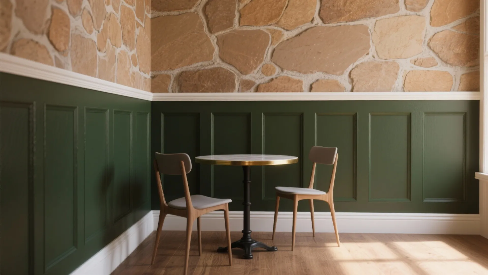 Idea 2: Half-height wainscoting with color blocking