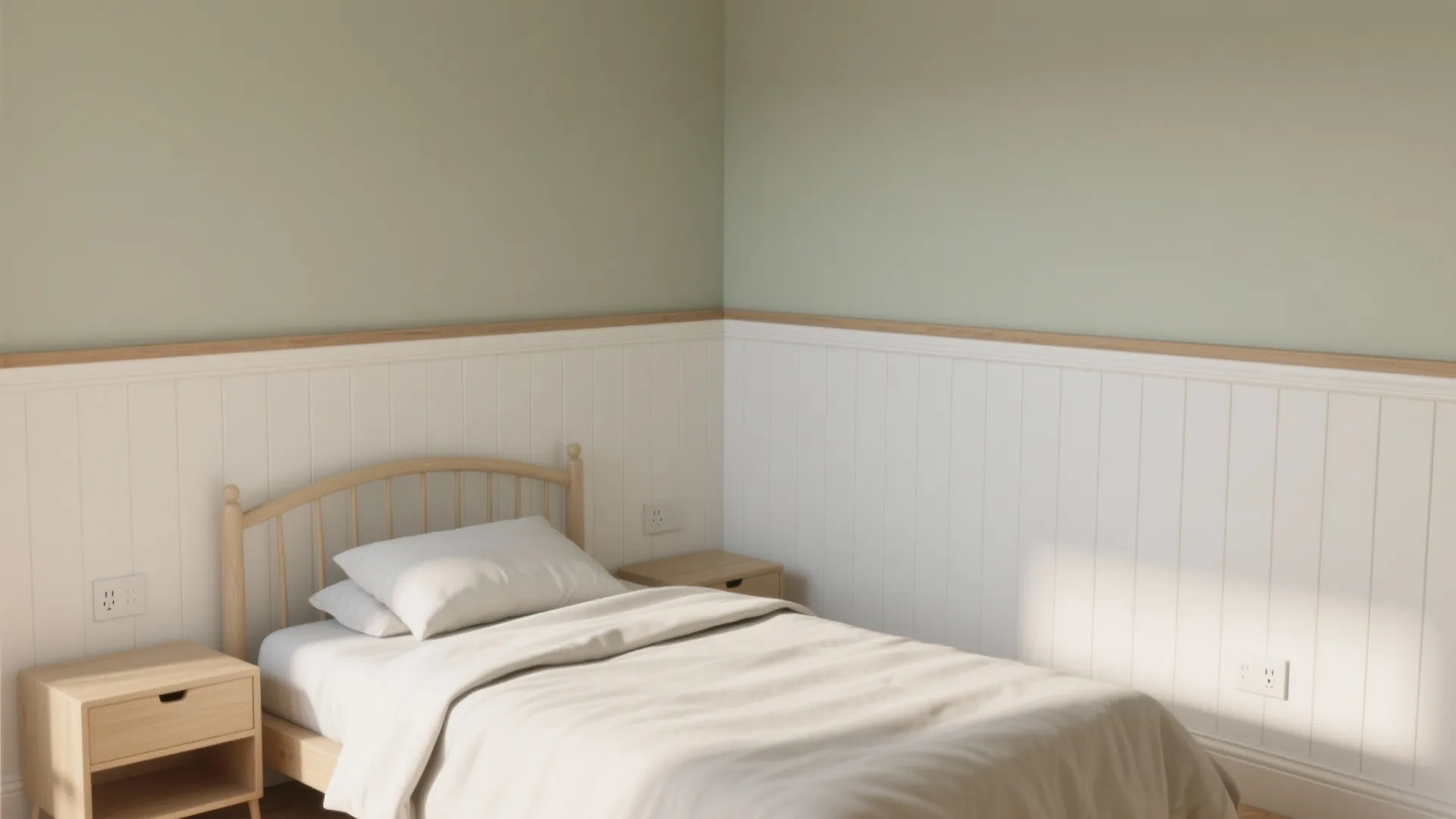 PVC wainscoting with paint above