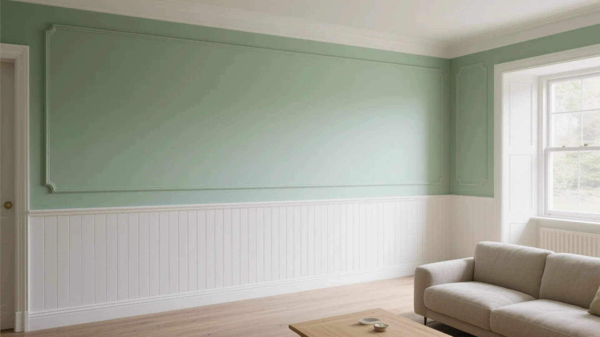 Mixed-Material: PVC Wainscoting with Painted Upper Wall