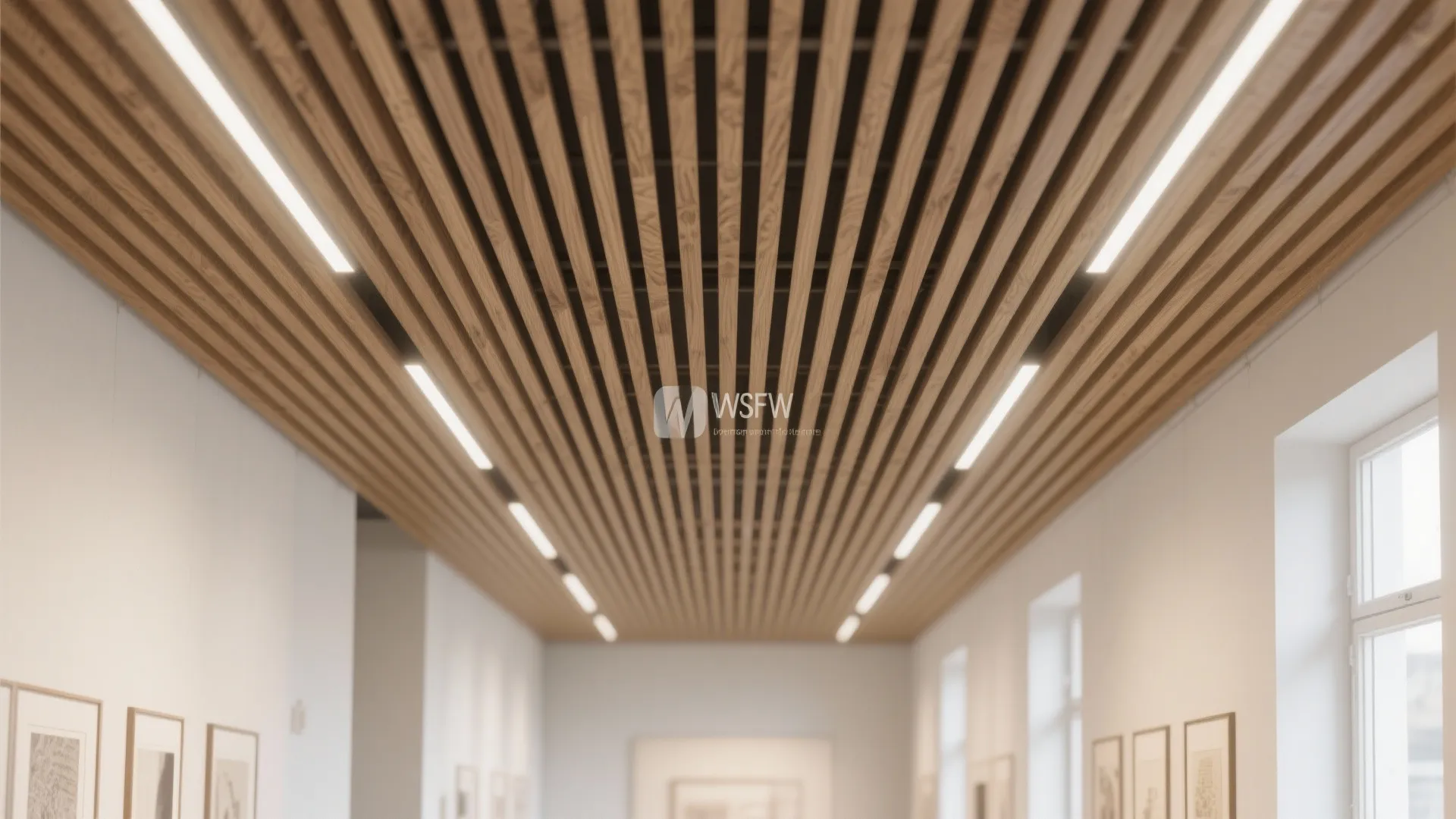 3) PVC Wood-Texture Slats for Warmth + Acoustic Calm