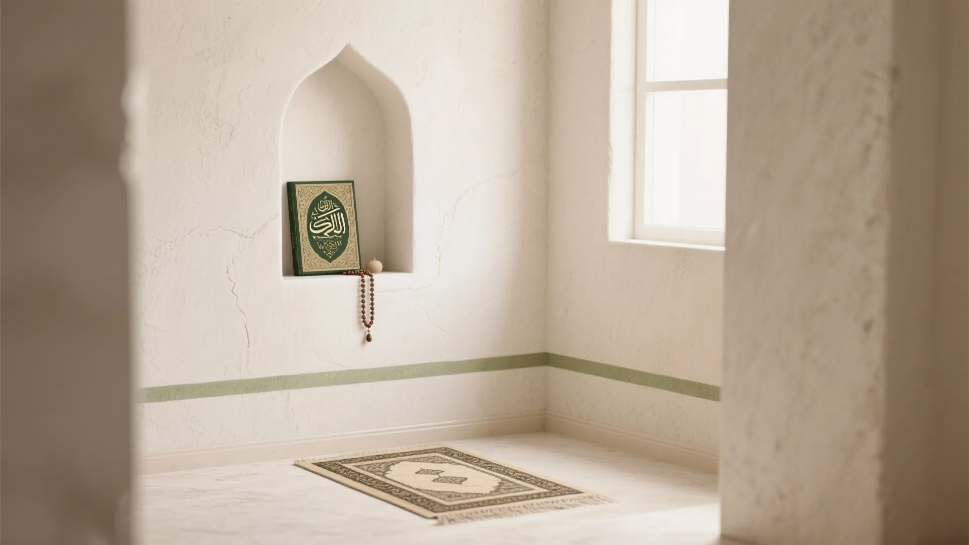Minimalist Qibla Wall with Subtle Texture