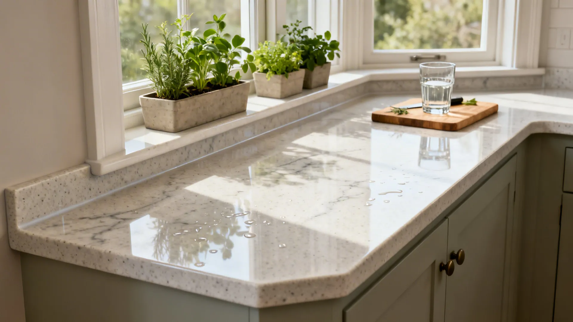 Stone or Quartz Ledge for Plants and Prep