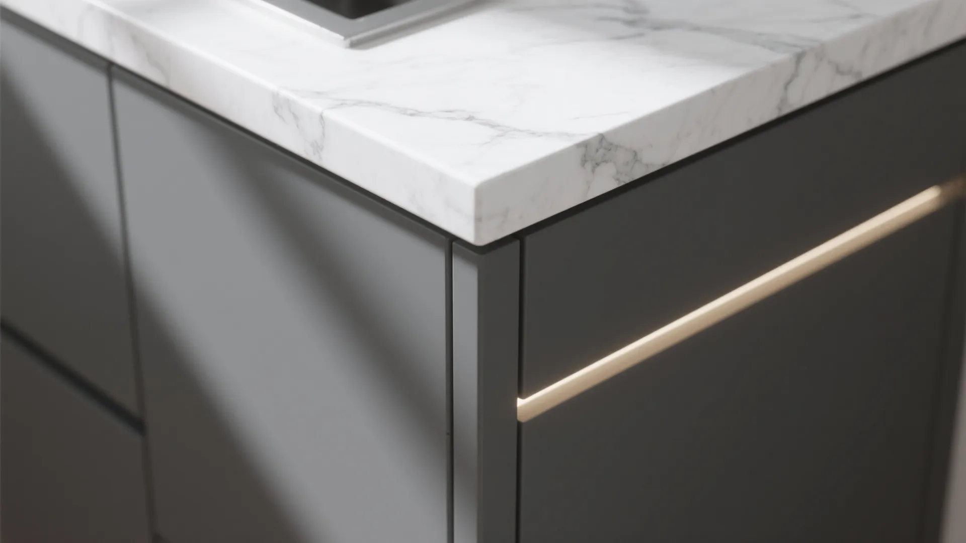 1. Contrast with crisp white countertops