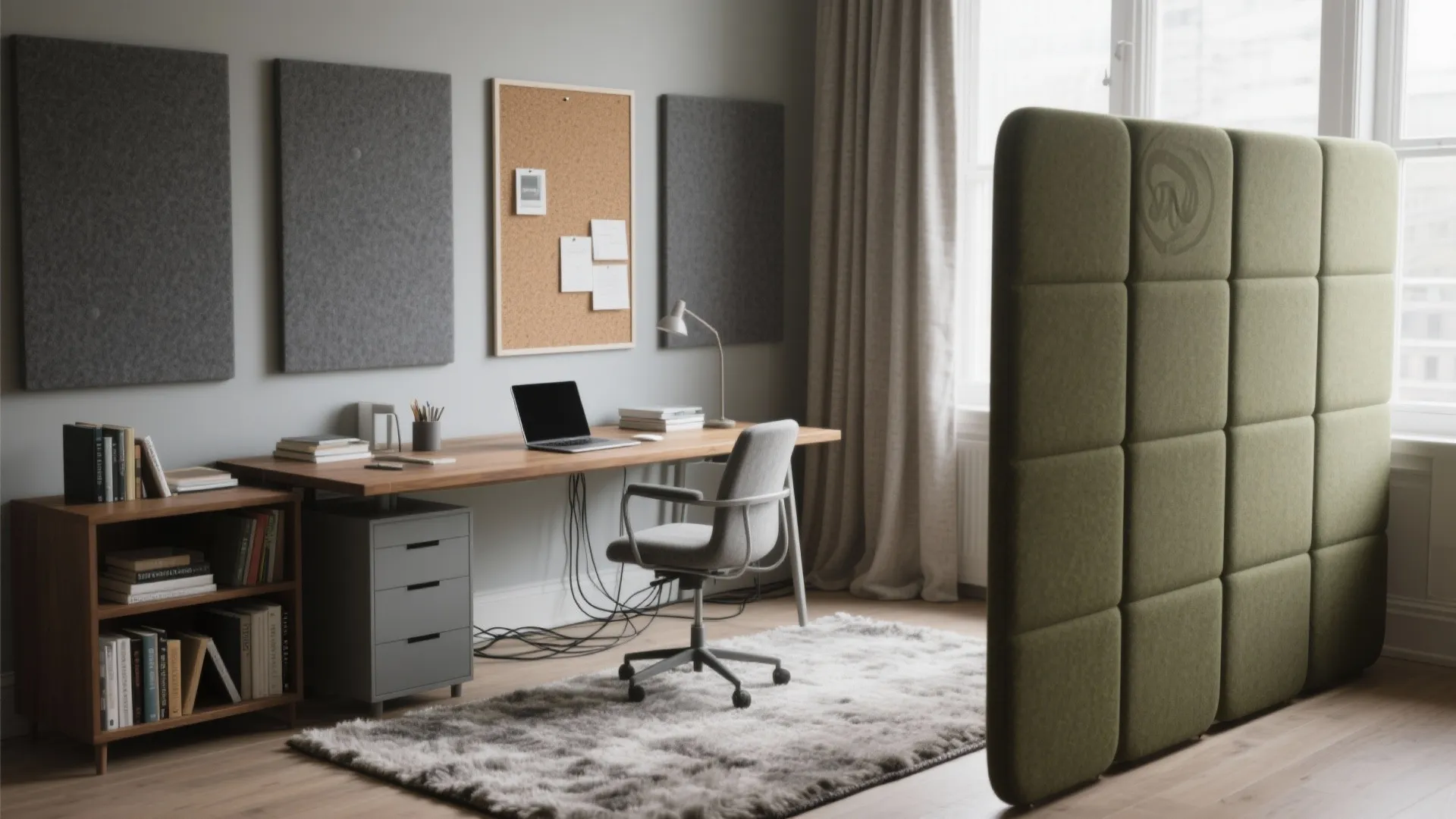 Acoustic panels and soft surfaces for quiet focus
