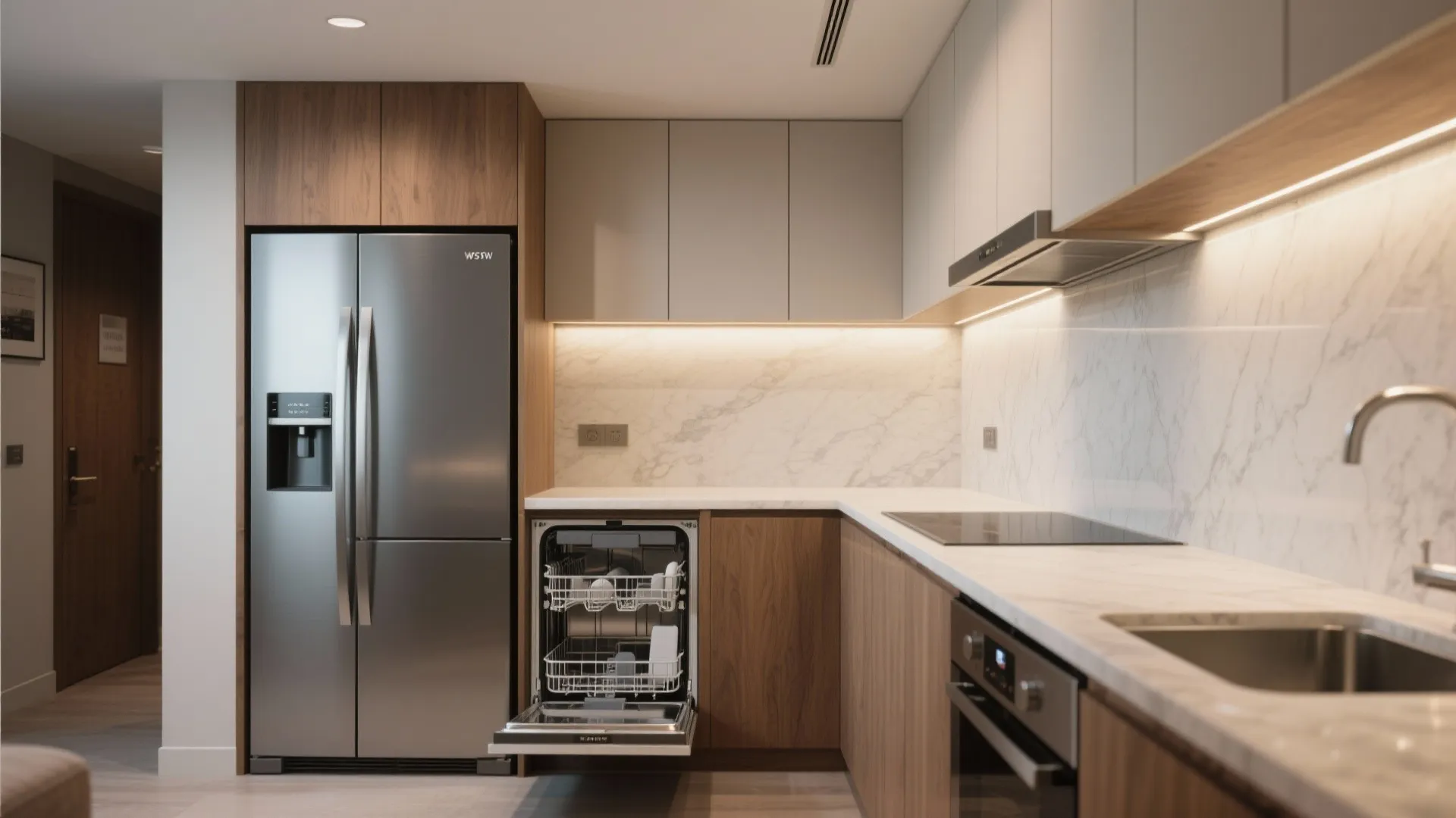 Hotel-Quiet Appliances and Hidden Venting