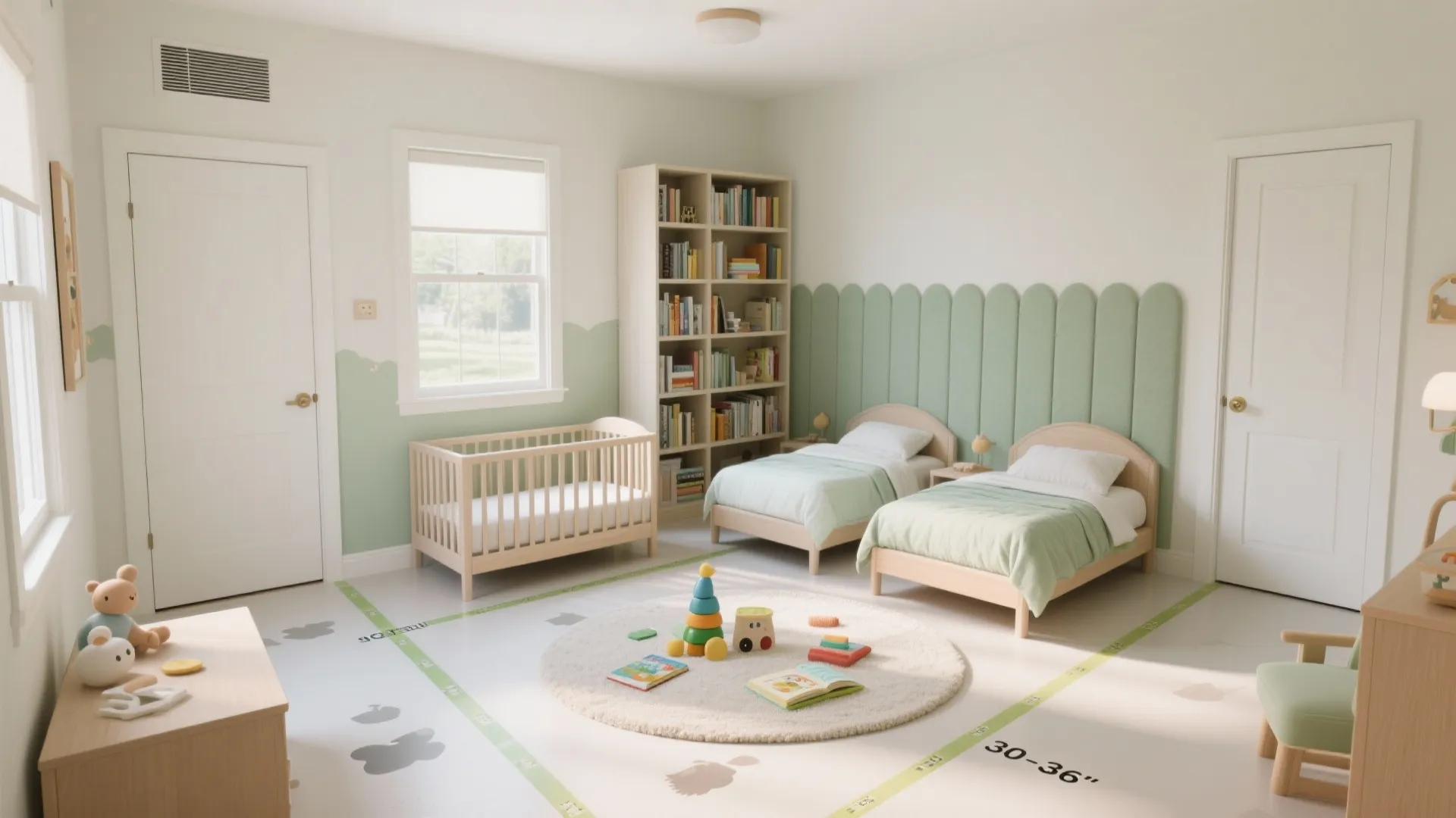 Zone planning with a quiet corner crib