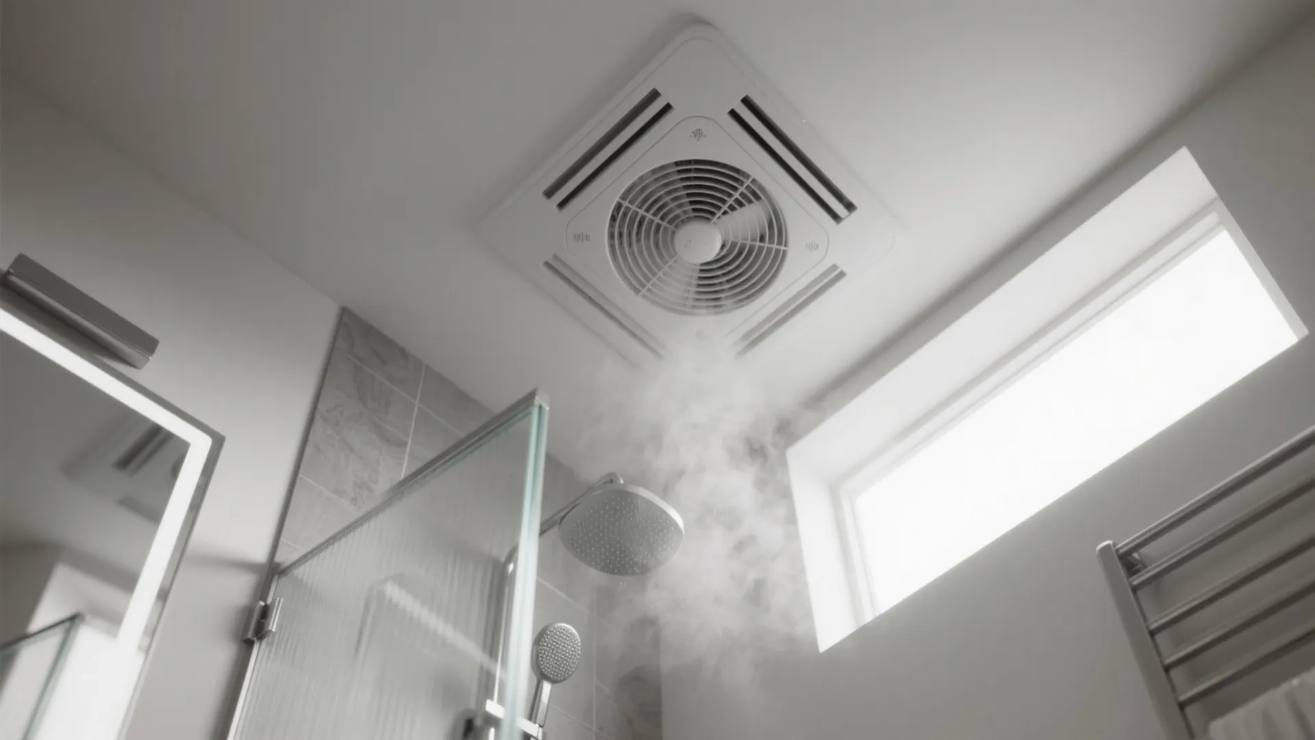 Quiet, moisture-resistant ceiling exhaust grilles