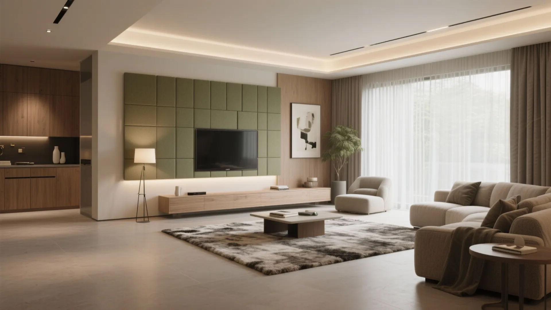 Open-plan living that still feels quiet-lux