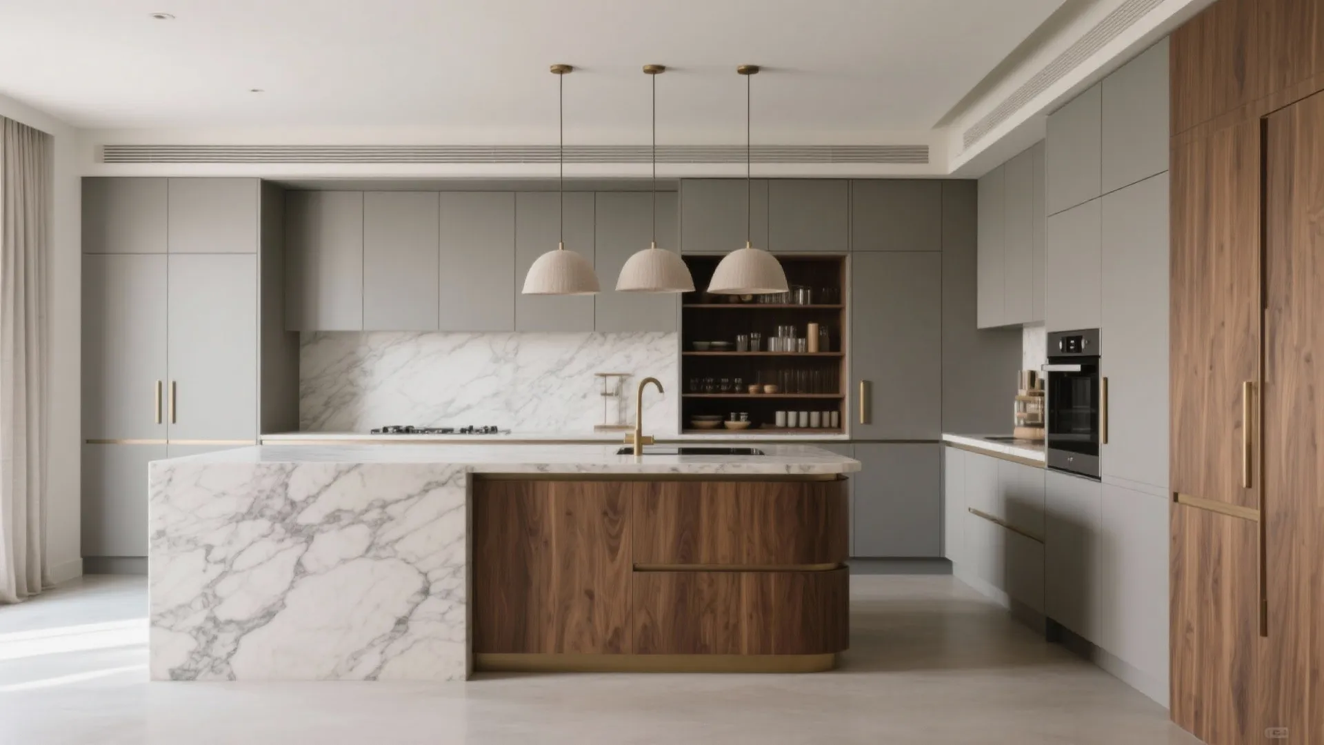 Minimalist concealed storage for a quiet-luxe kitchen