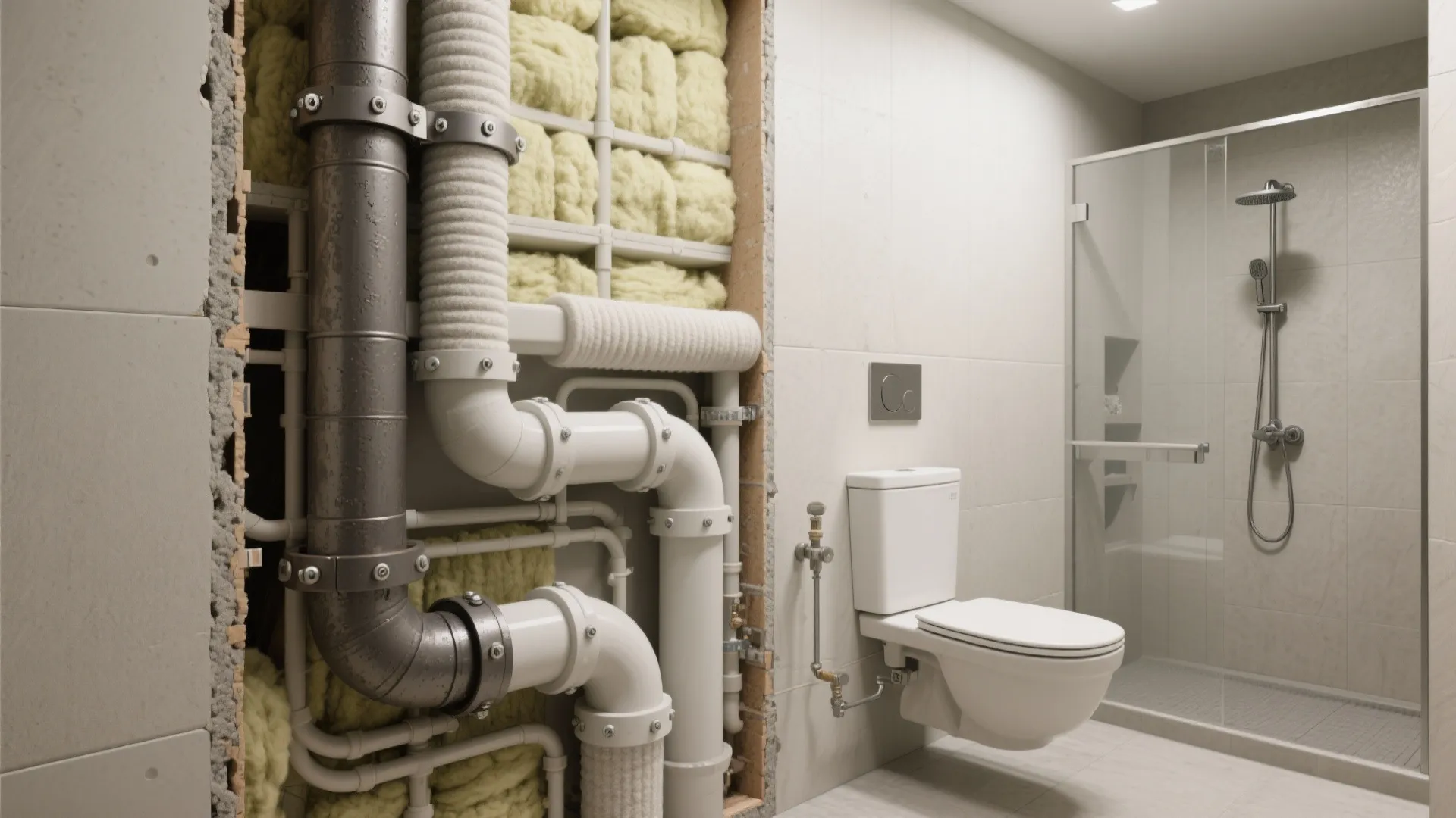 4) Quiet plumbing: pipe sizing, offsets, and acoustic wraps