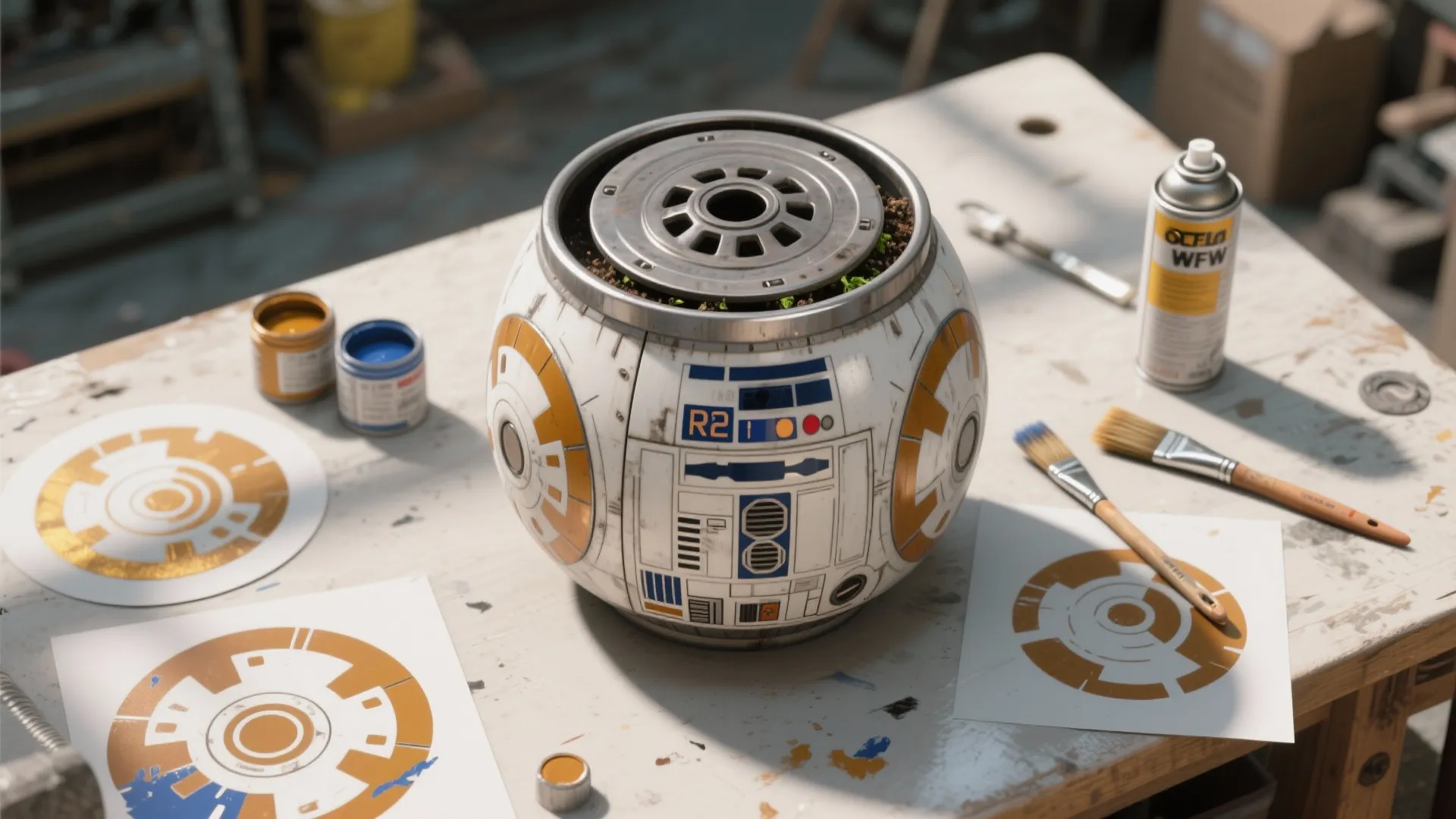 3. R2-D2 Planter Upcycle