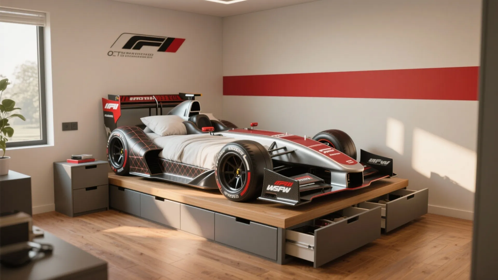 1. Race Car Bed Centerpiece