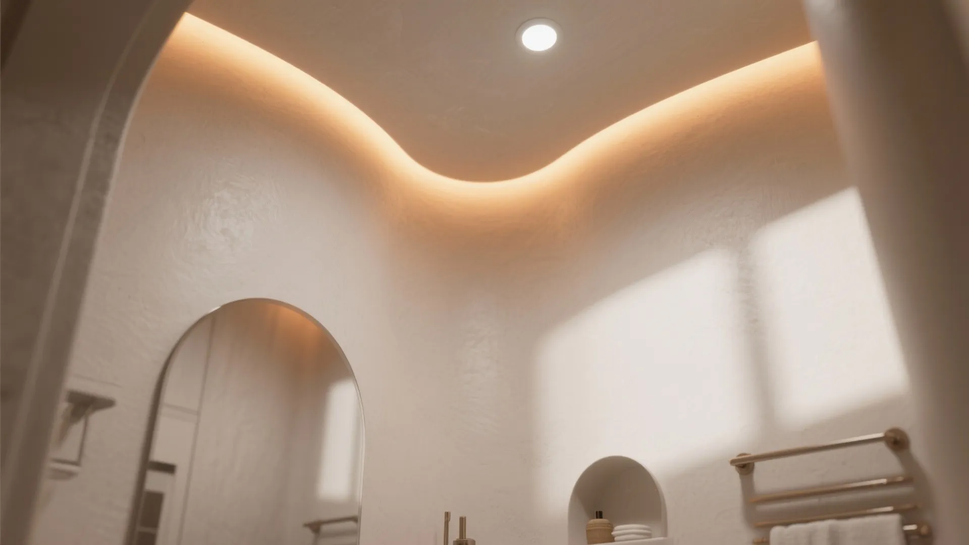 Idea 2: Soft radius edges with warm cove lighting