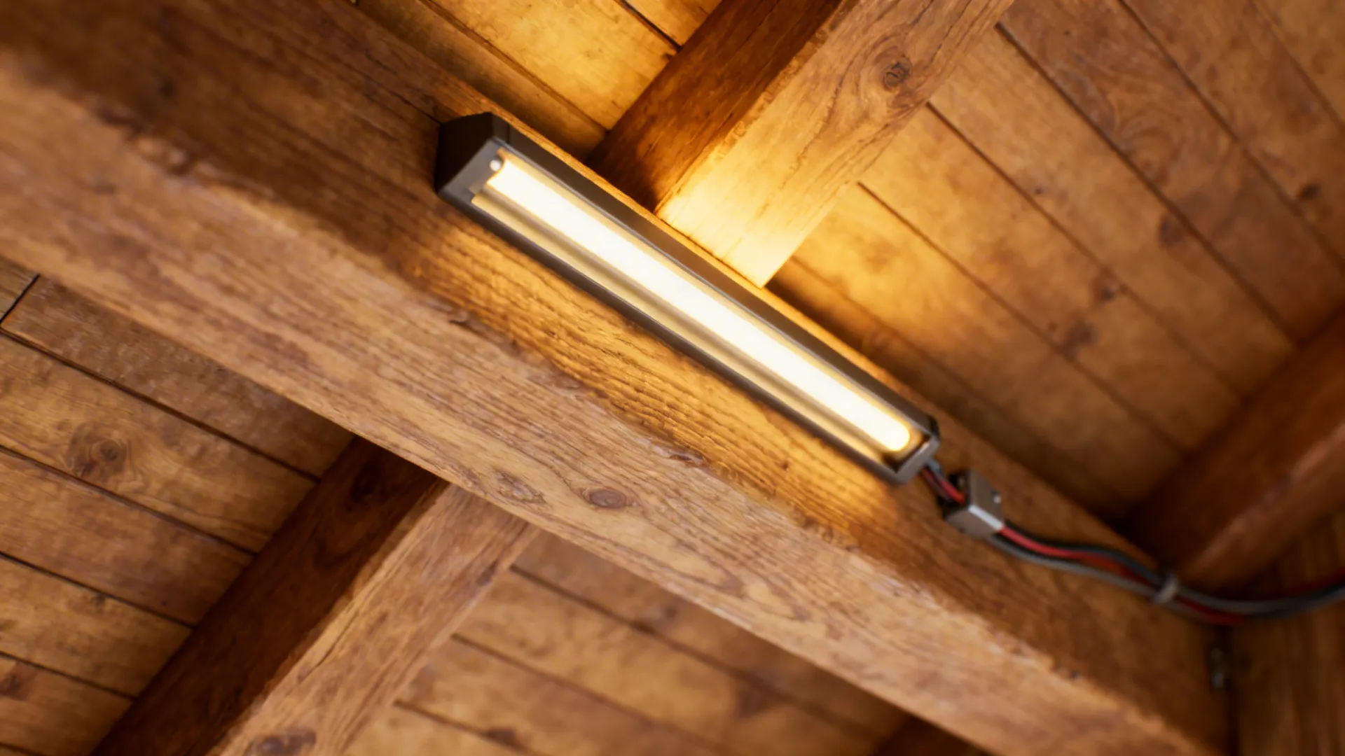 2) Exposed Rafters with Integrated Linear Lighting