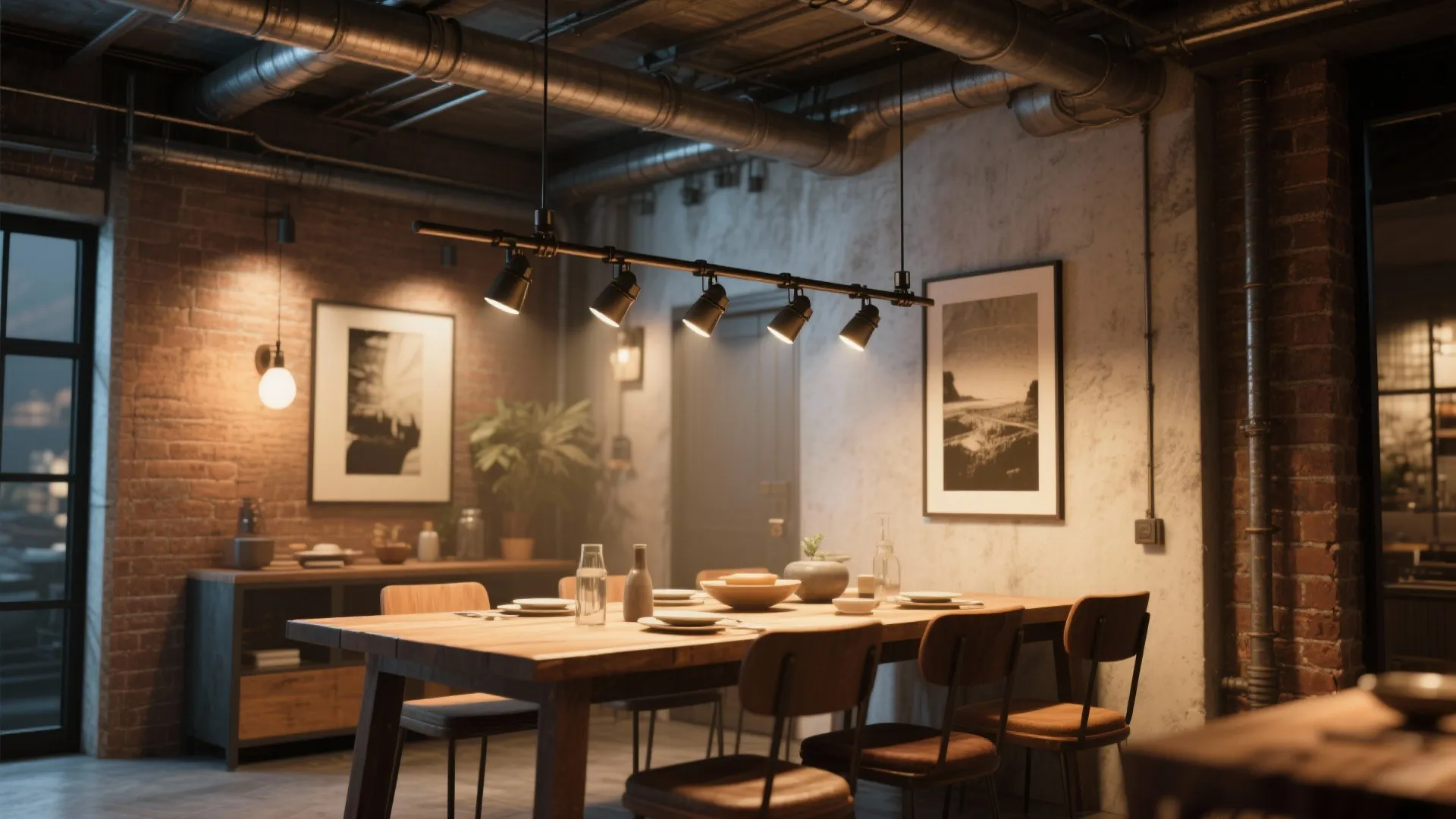 5. Suspended linear rail with adjustable heads