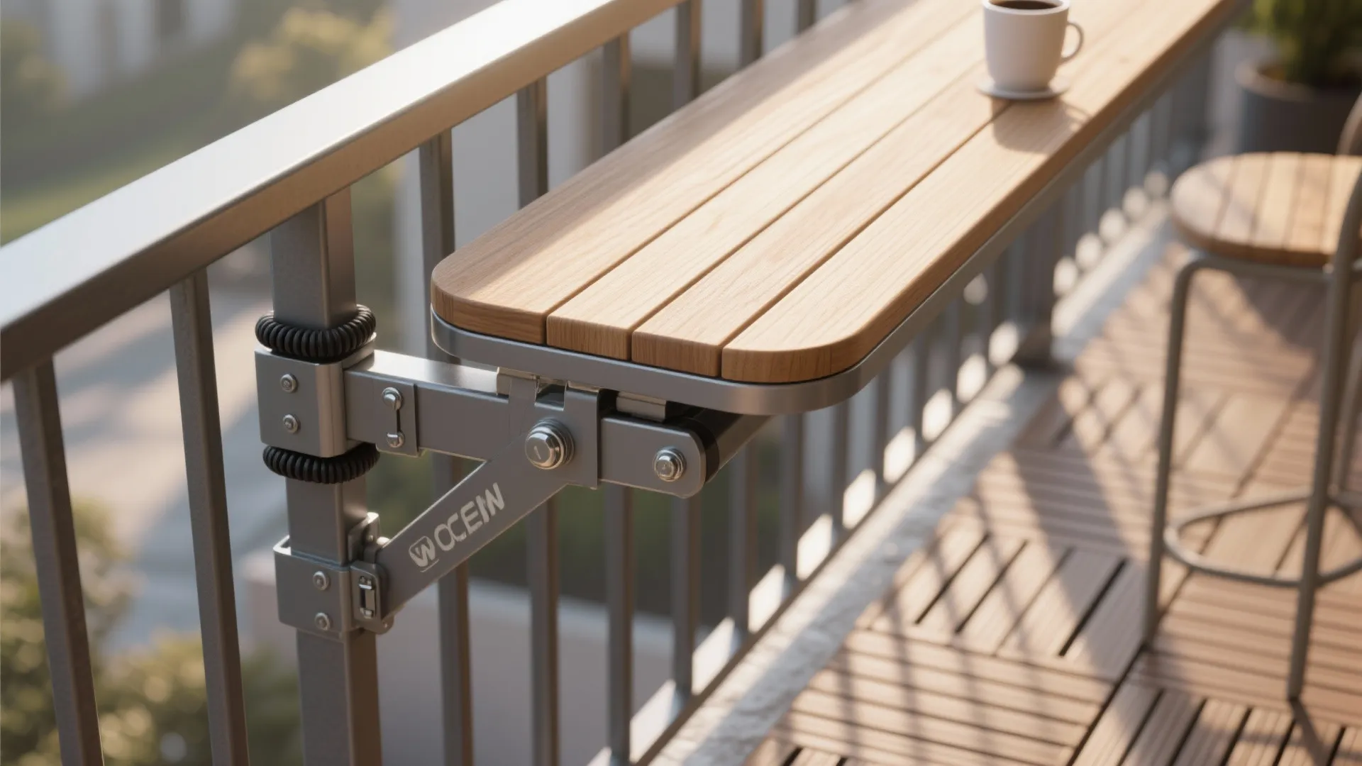 Railing-safe surfaces and a foldable bar