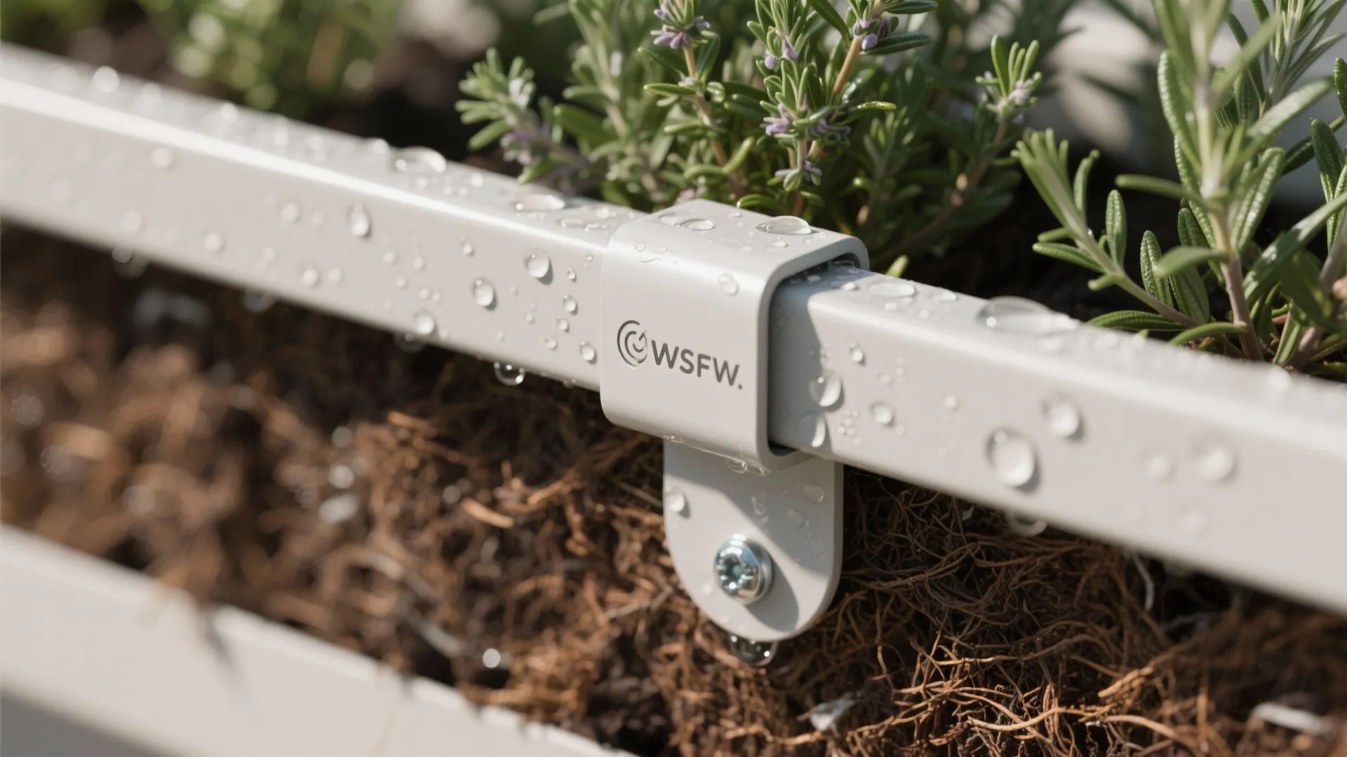 Rail-mounted slim planters to free floor space