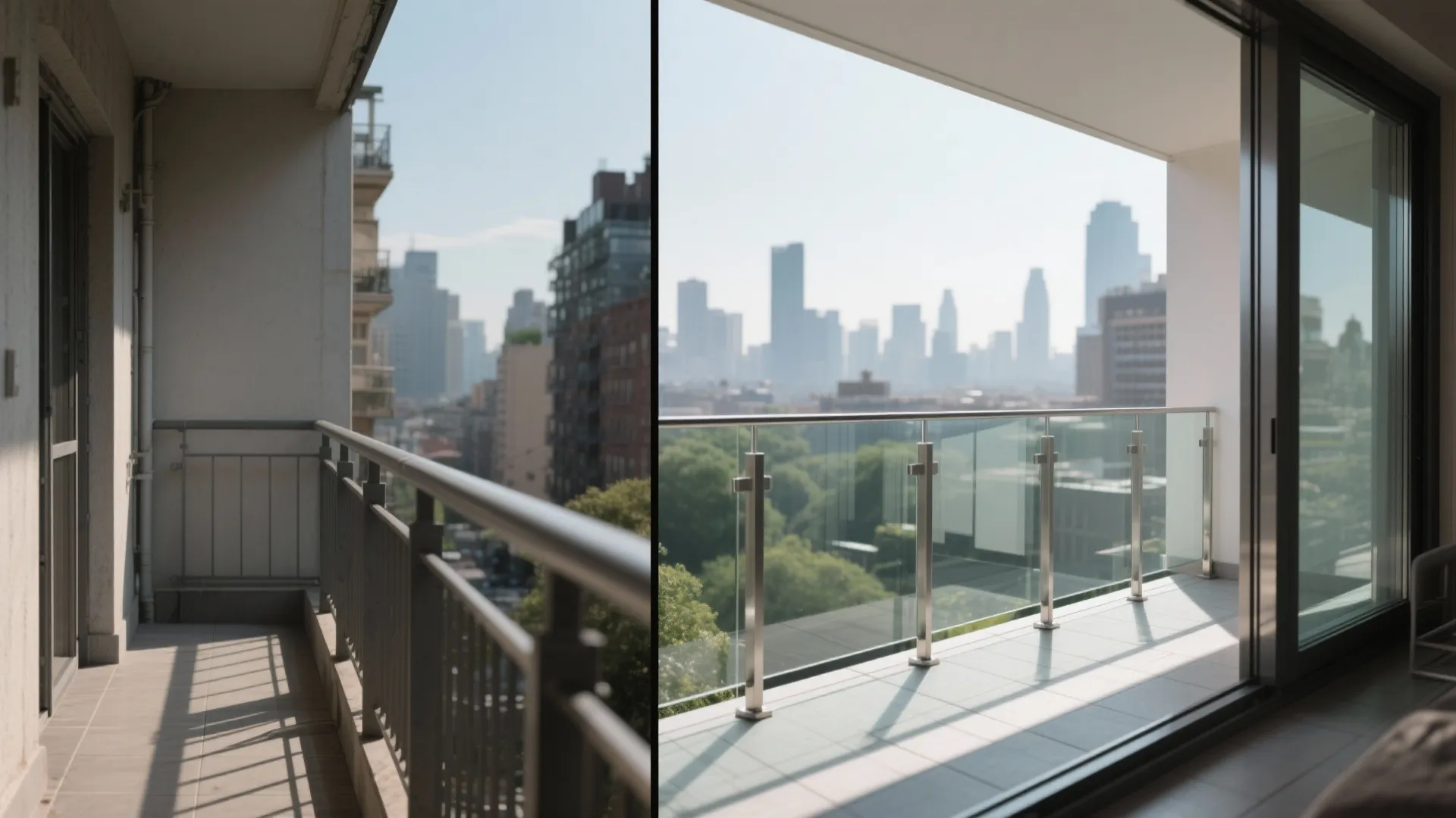 1) Minimalist railings and transparent edges