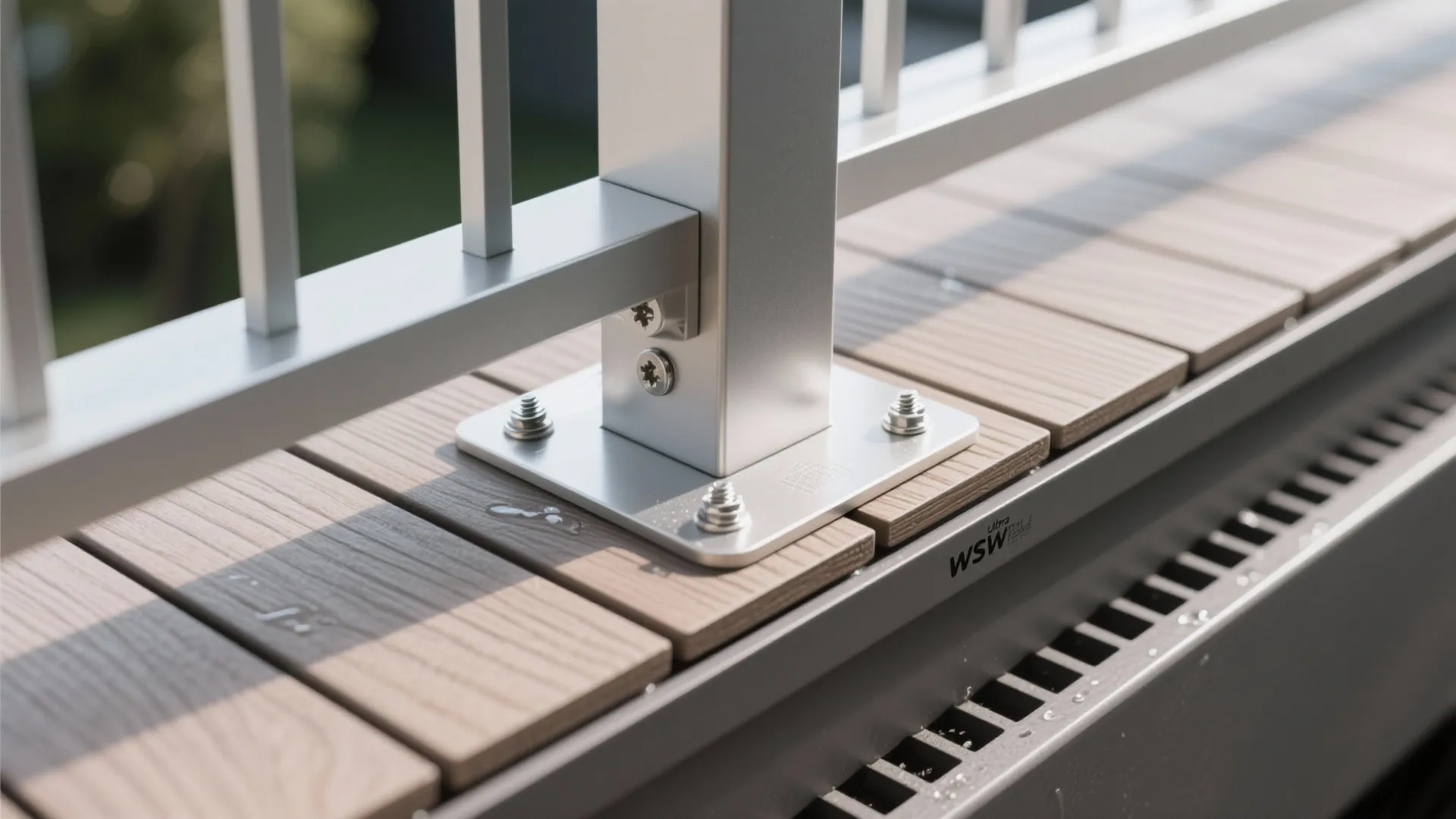 Minimalist rail and decking plan