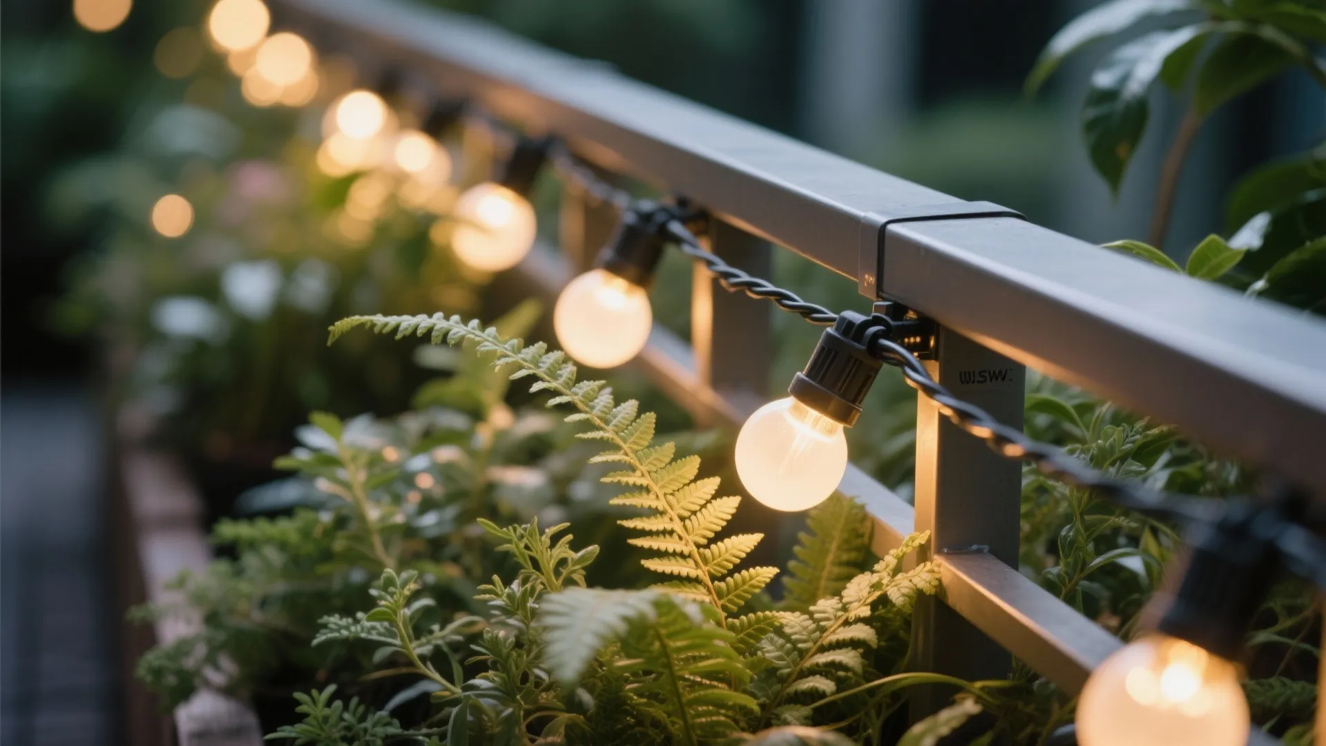 3) Rail-grazing glow for plant-forward balconies