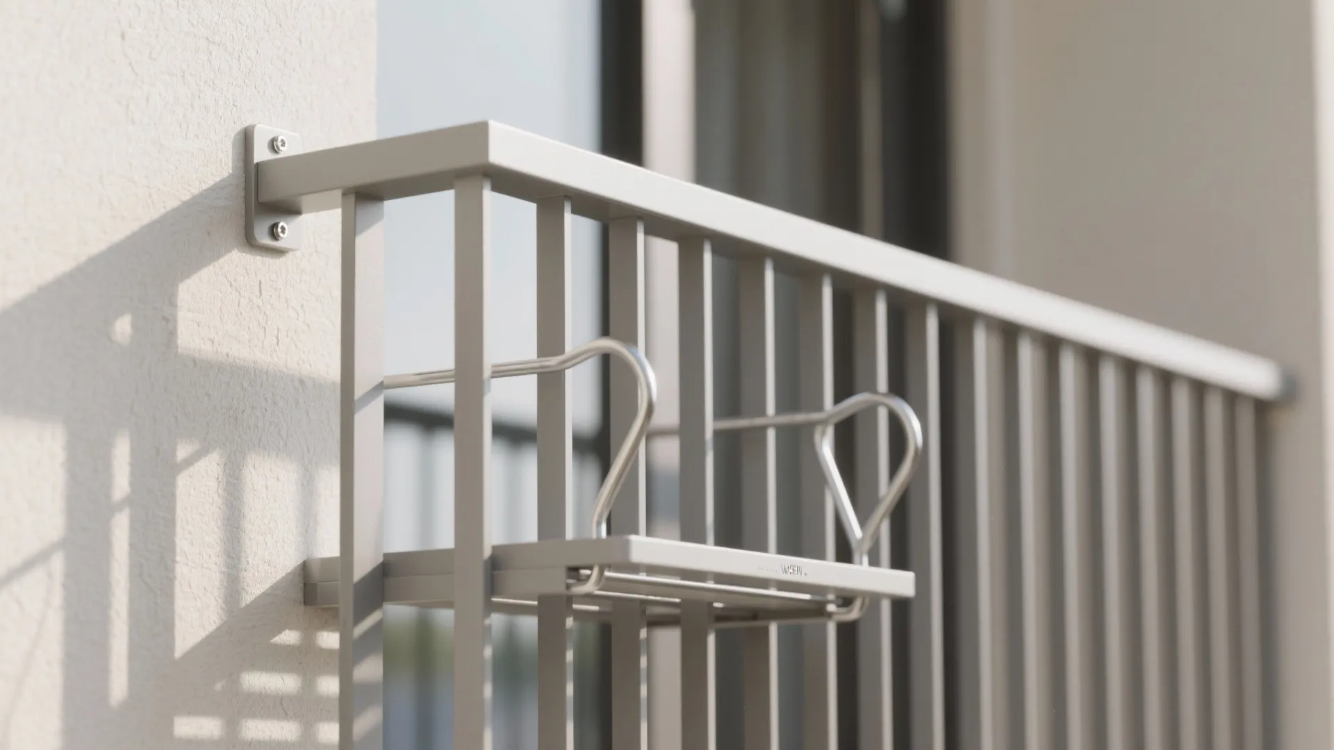 1) Minimalist Rail-to-Wall Storage