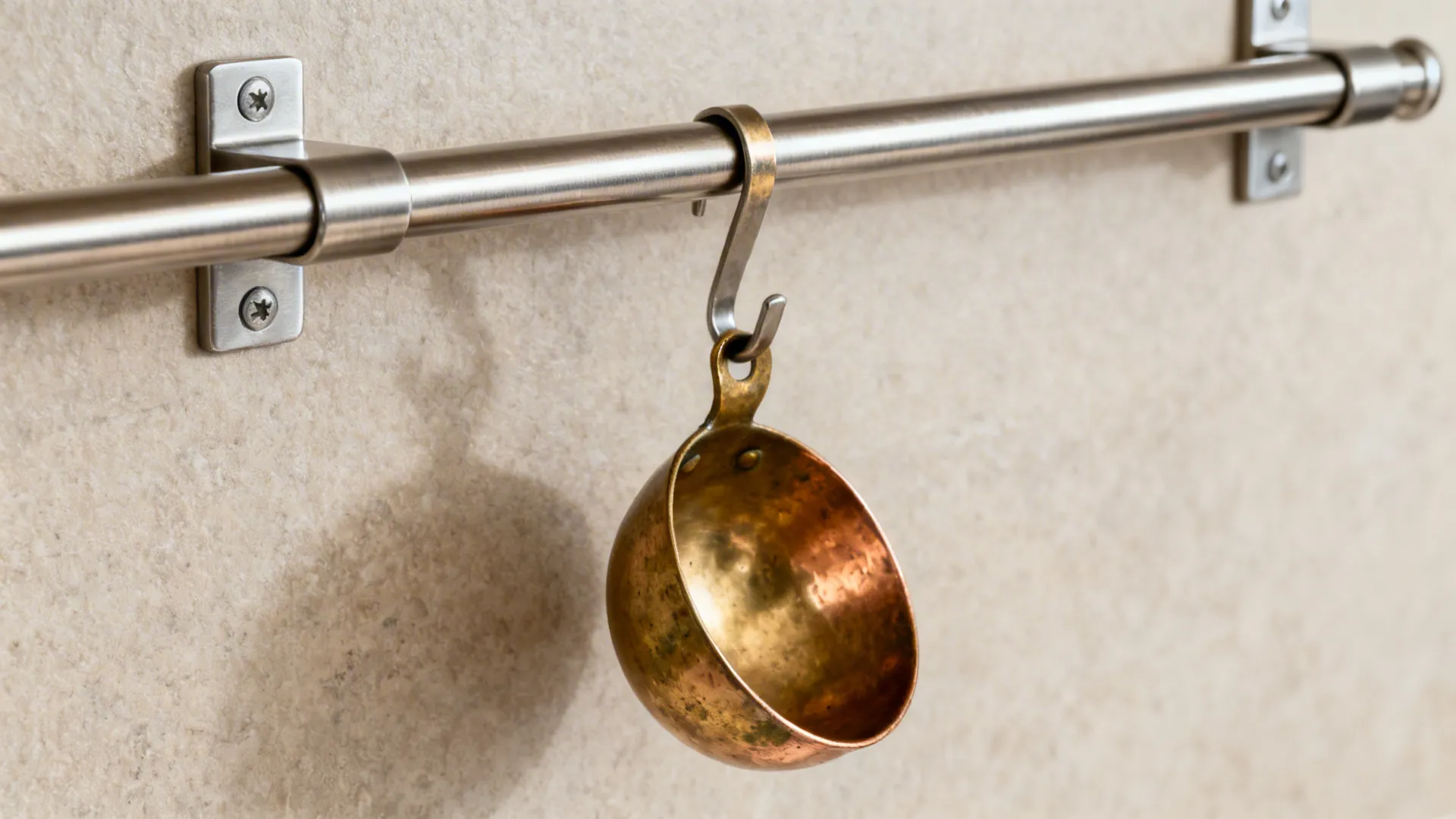 Functional Decor: Rails, Hooks, and Copper Highlights