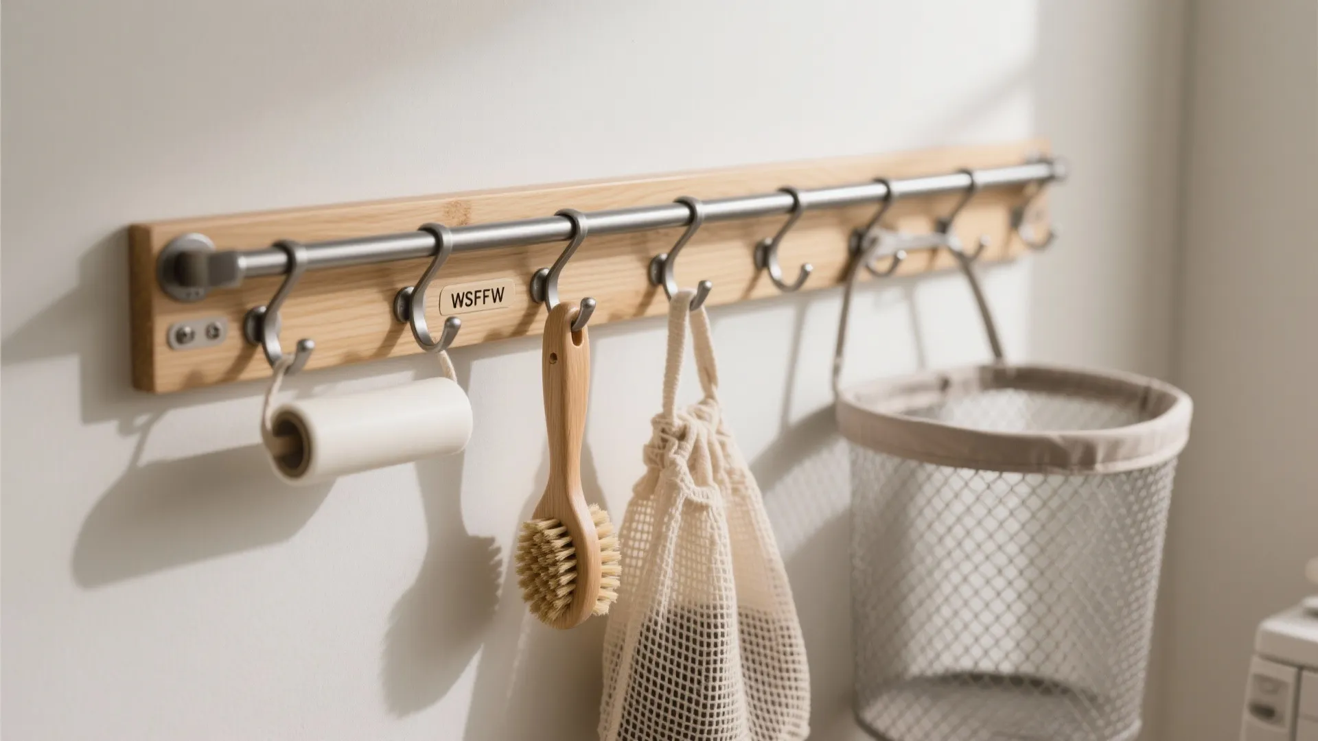 Rail-and-hook wall system for daily tools