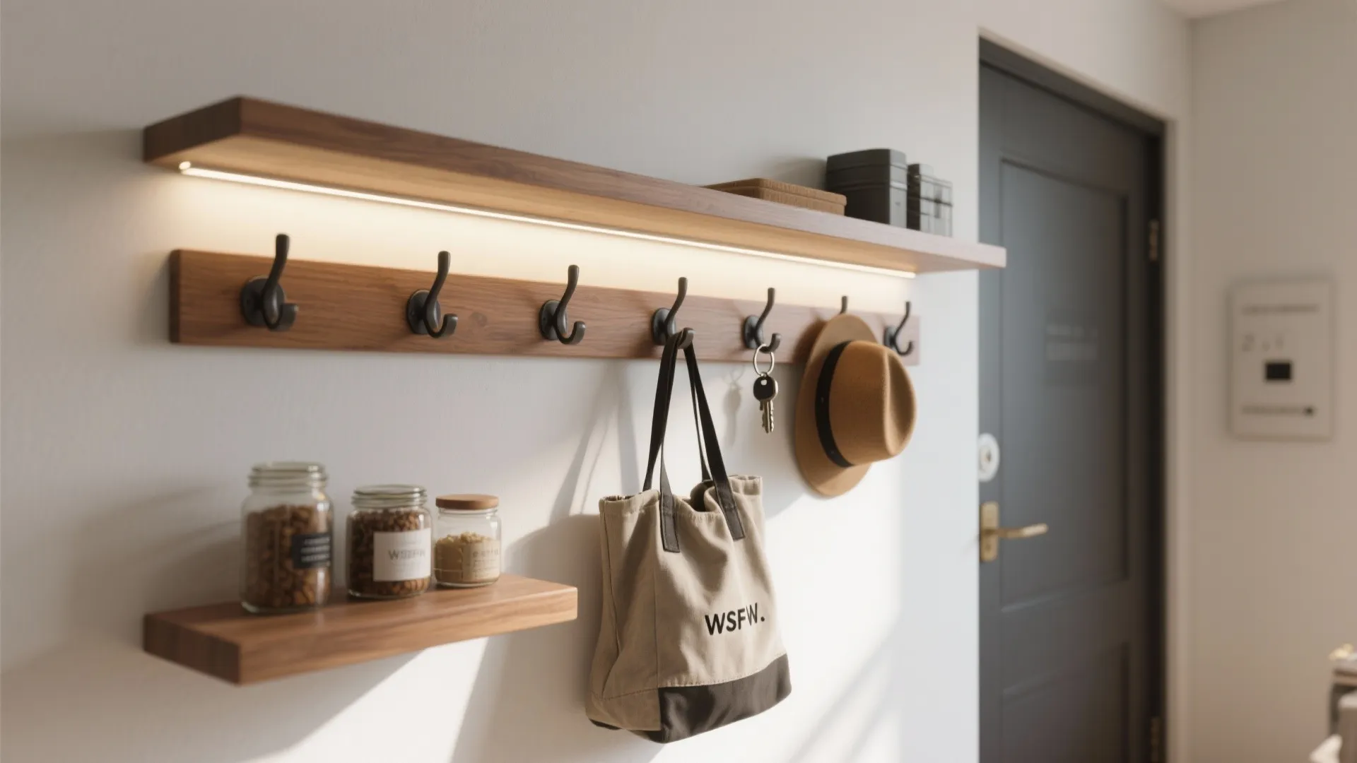 Idea 5: Rail-and-Hook Walls With Light