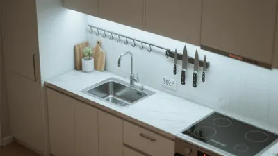 Modern Kitchen with Marble Countertop and Smart Storage