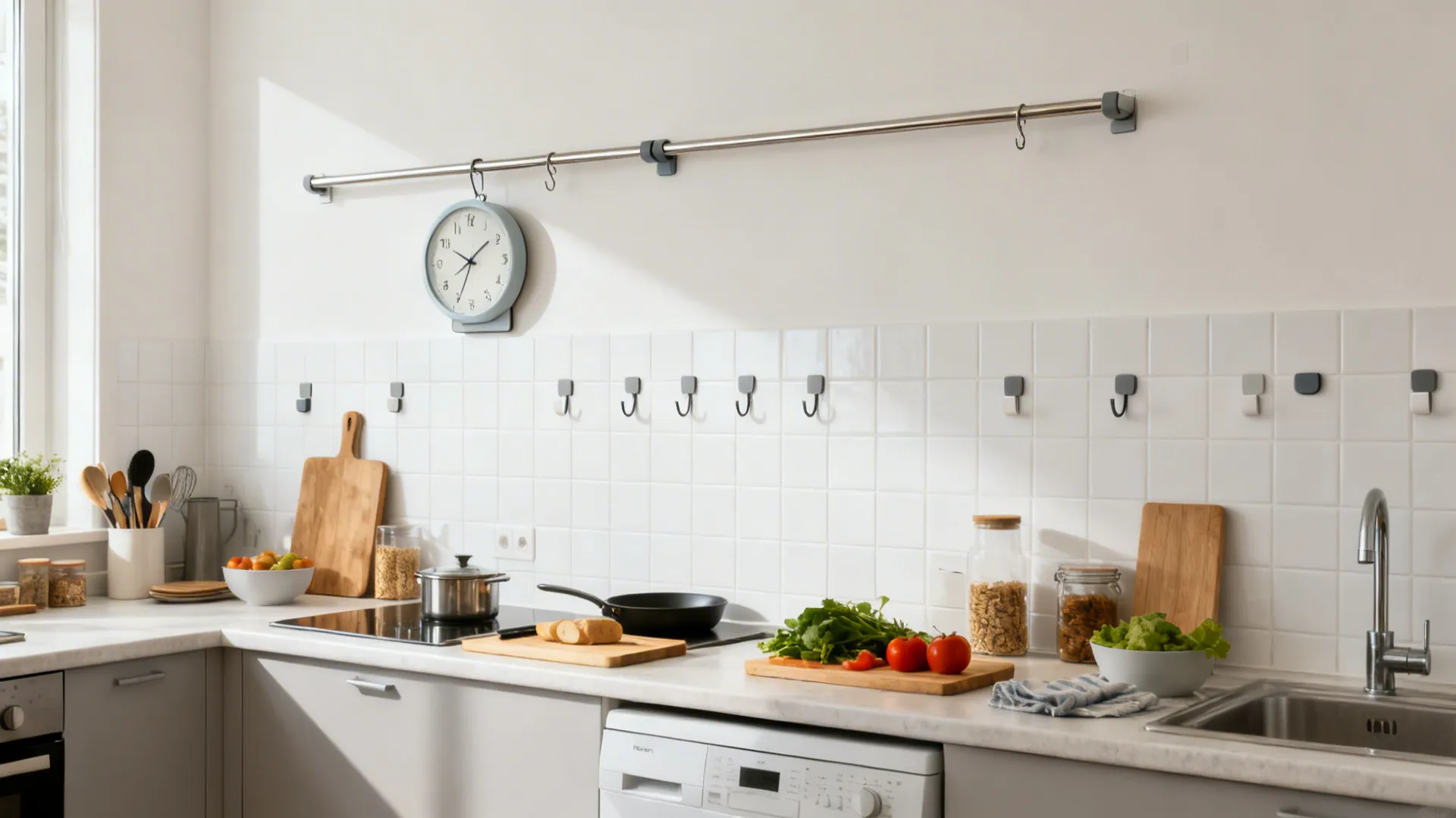 Magnetic or Rail-Mounted Clock for Flexible Layouts