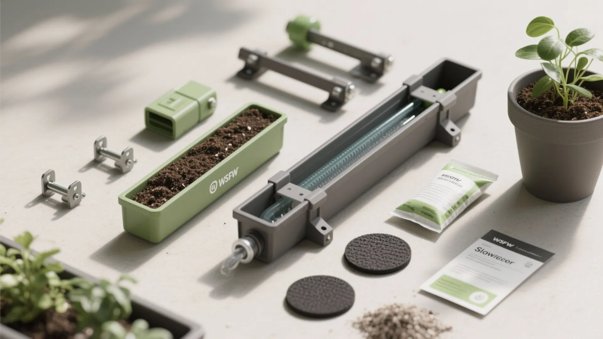 2) Slim, Self-Watering Rail Planters