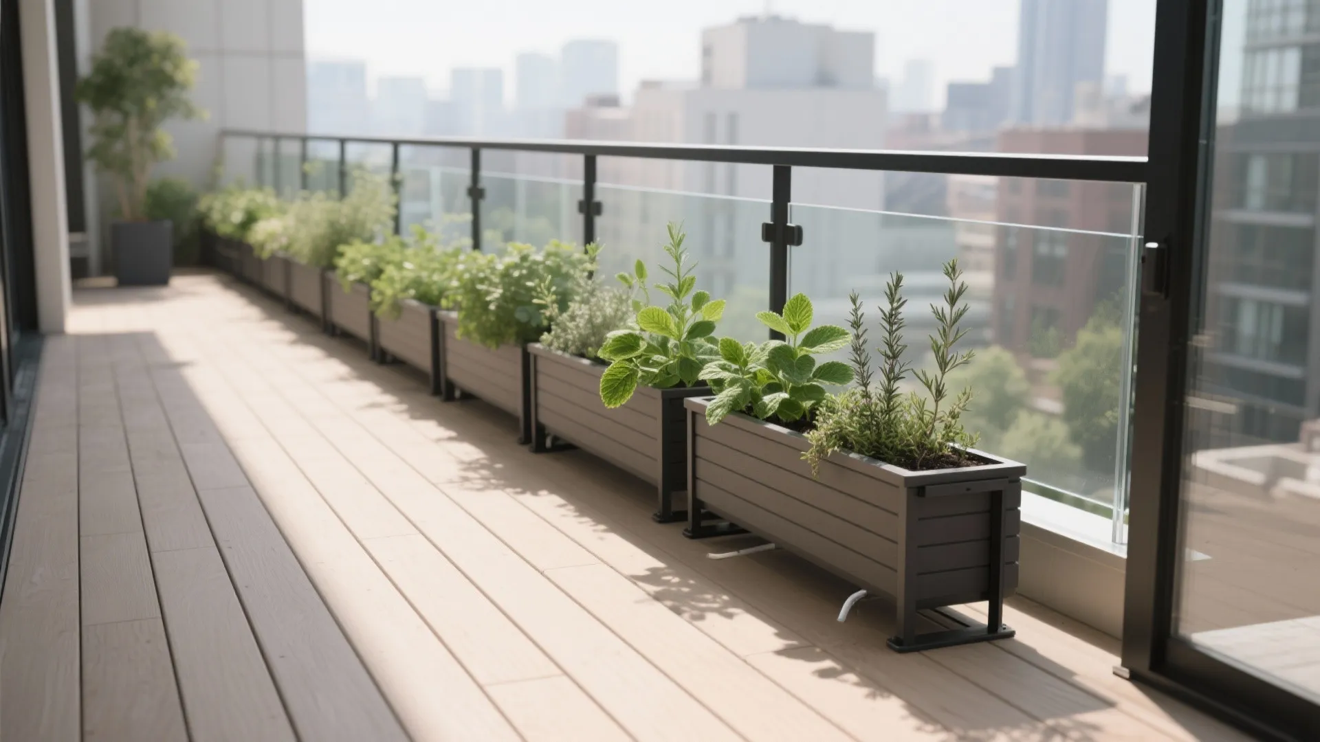 Minimalist Rail-Height Planter Line
