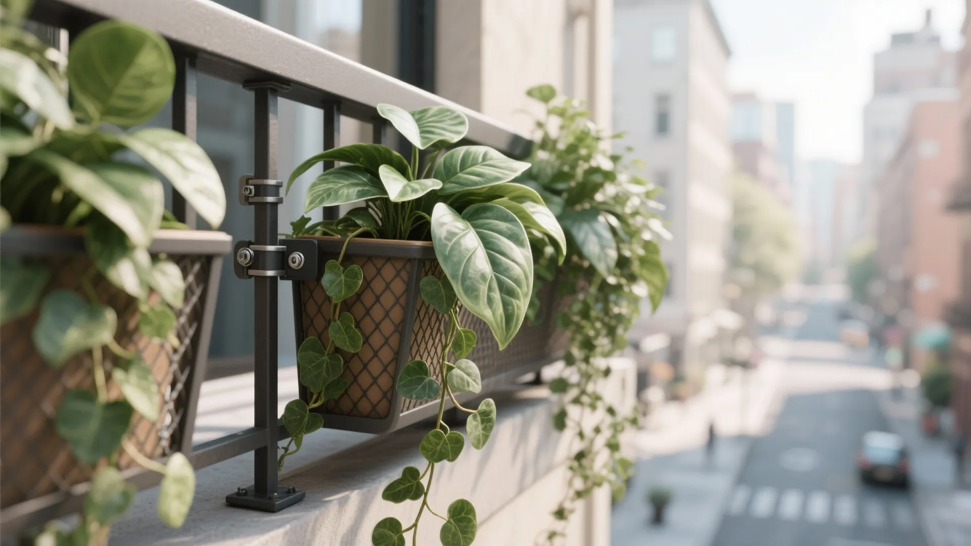 Slim Faux Planter Rails for Privacy