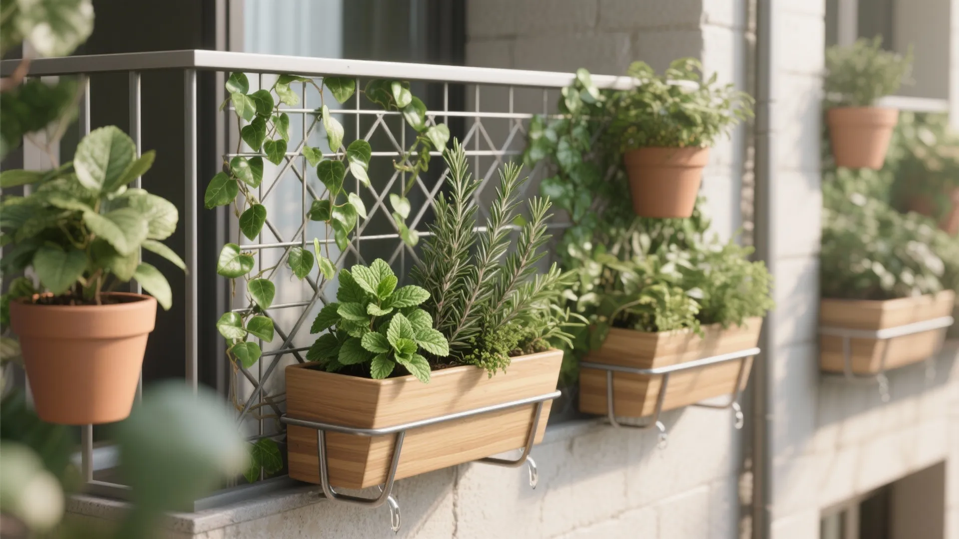 Vertical Greenery: Rail Planters and Trellises