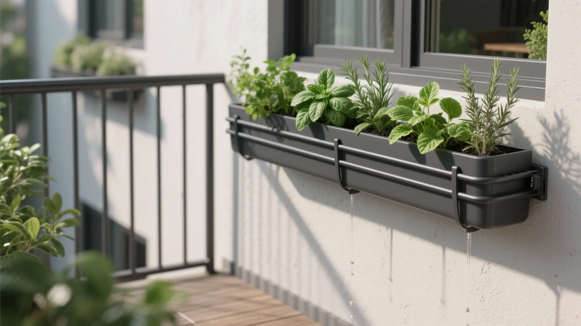 4) Rail-Integrated Planters: Green the Grill