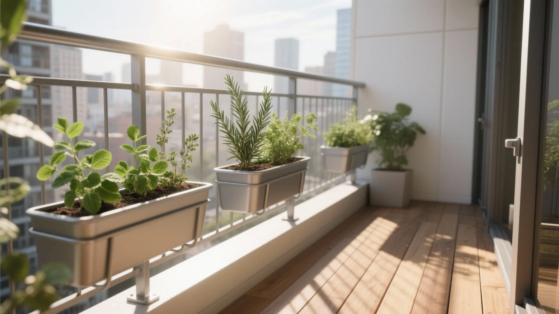 Rail Planters with Sun-Savvy Placement