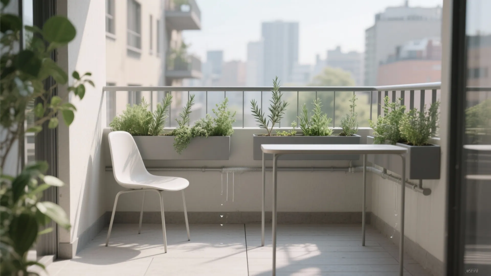 Minimalist rail planters for vertical green