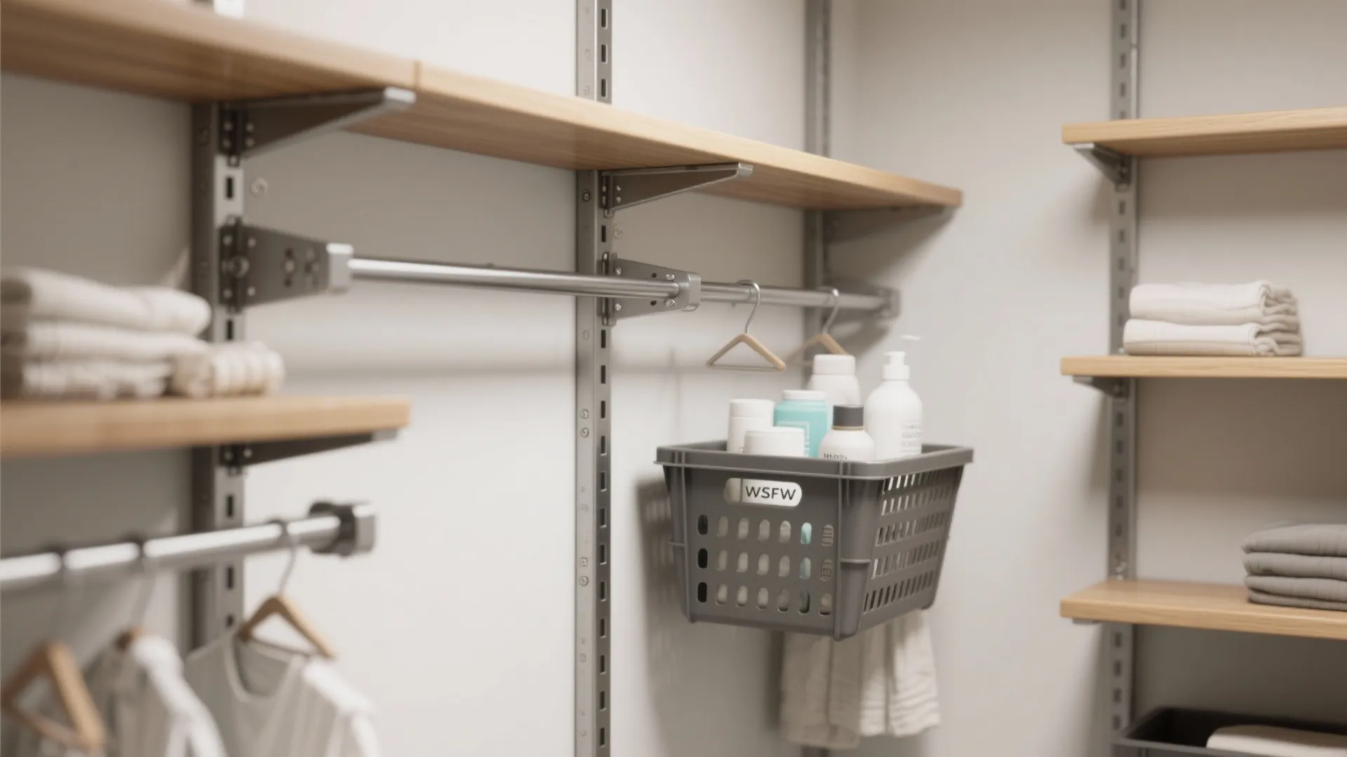 3. Adjustable rail-and-shelf systems