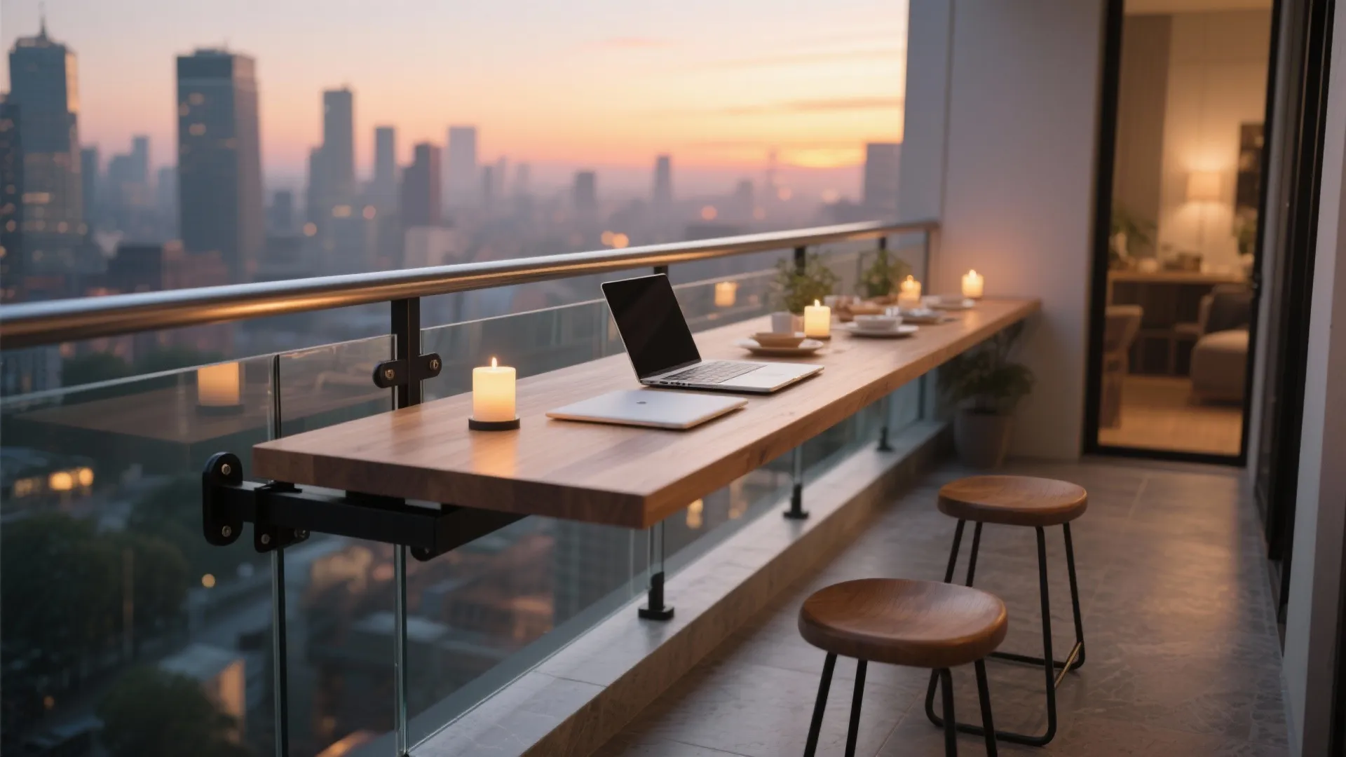Dual-Purpose Rail Table for Dining and Work