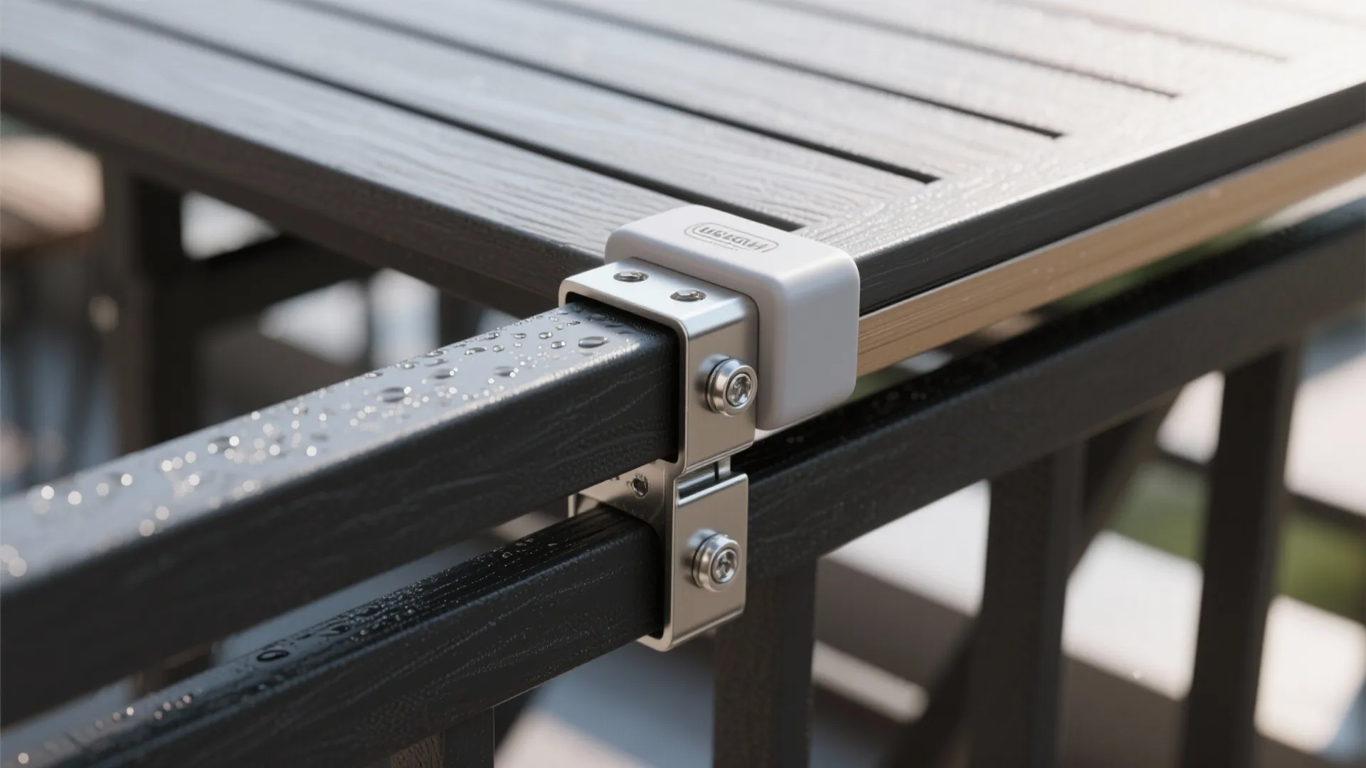 Fold-down rail tables for morning coffee