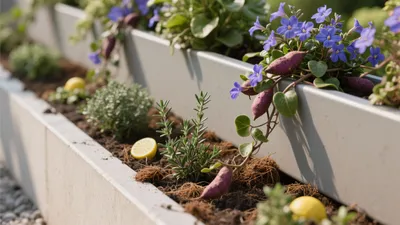 Modern Outdoor Planter Garden with Edible Plants
