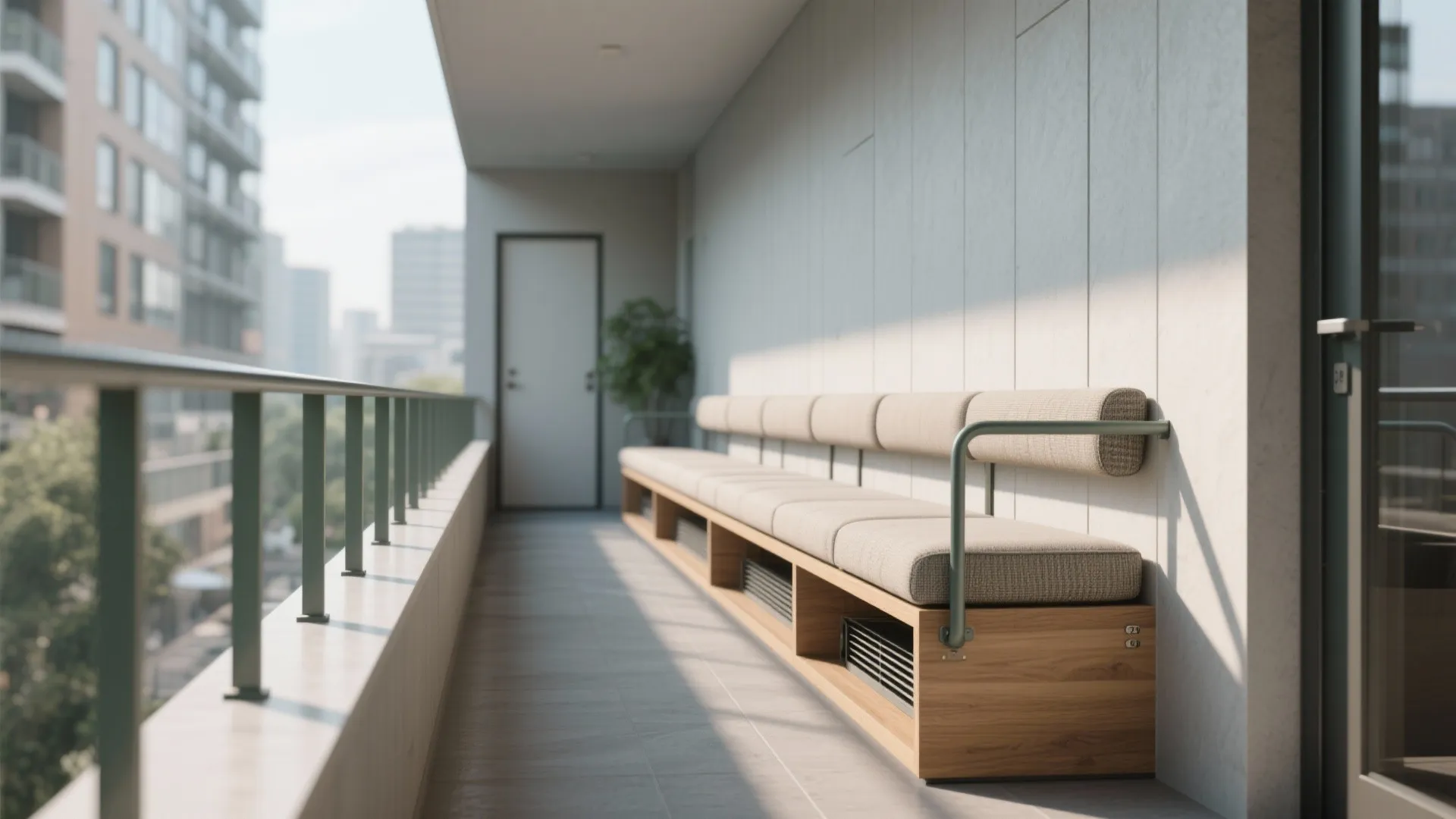 Rail-to-Wall Slim Seating Layout