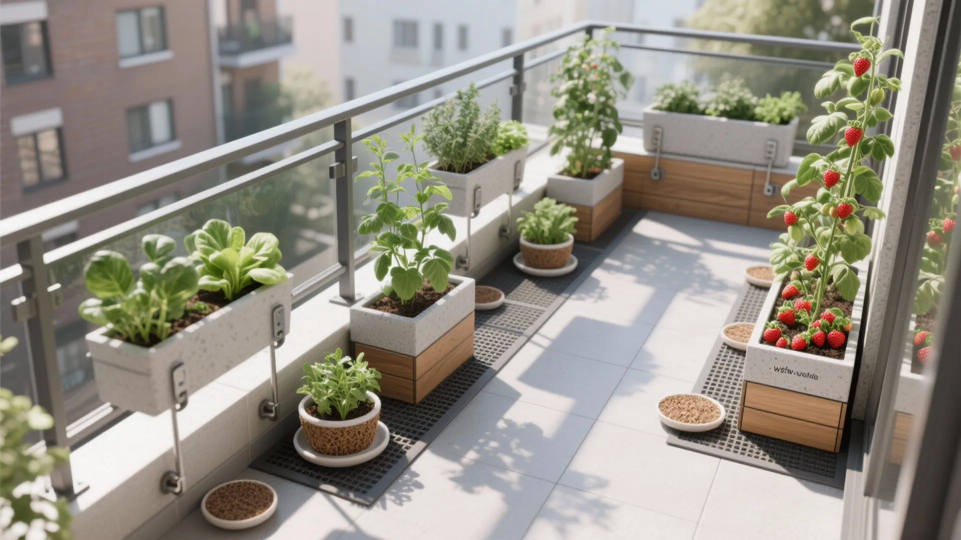 Rail Planters and Modular Containers to Create Micro-Zones